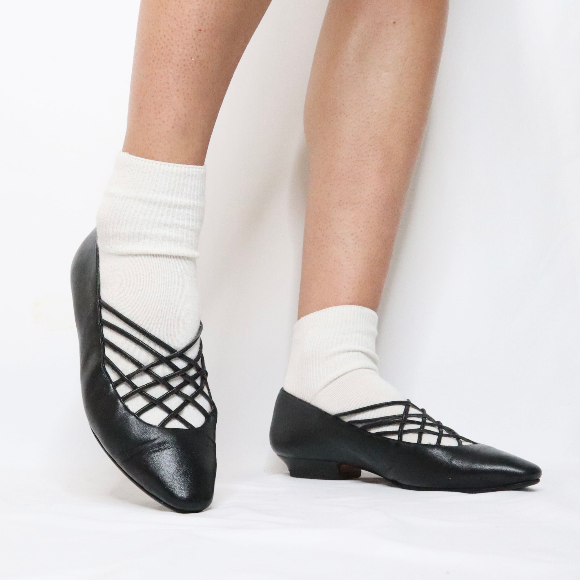 70s ANDREA PFISTER Black Ballet Flats (6/6.5 US)