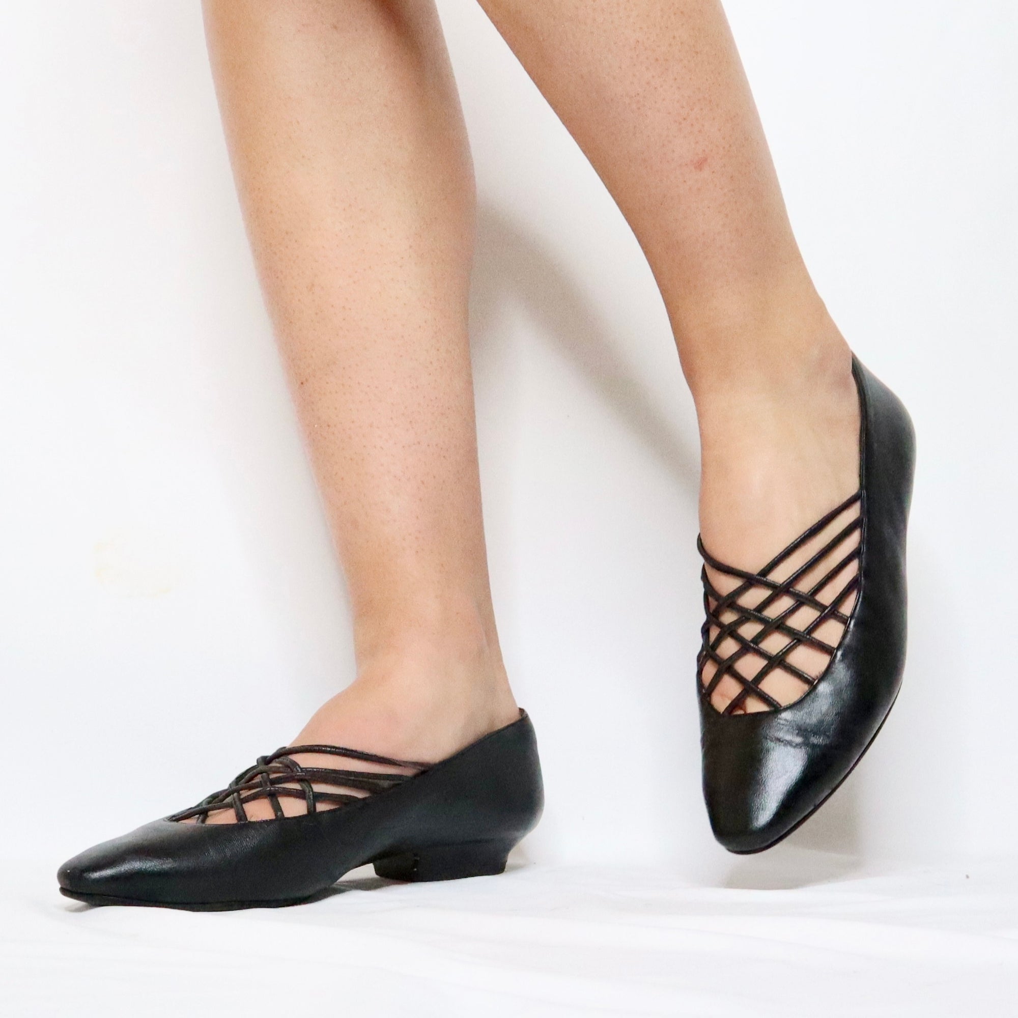 70s ANDREA PFISTER Black Ballet Flats (6/6.5 US)