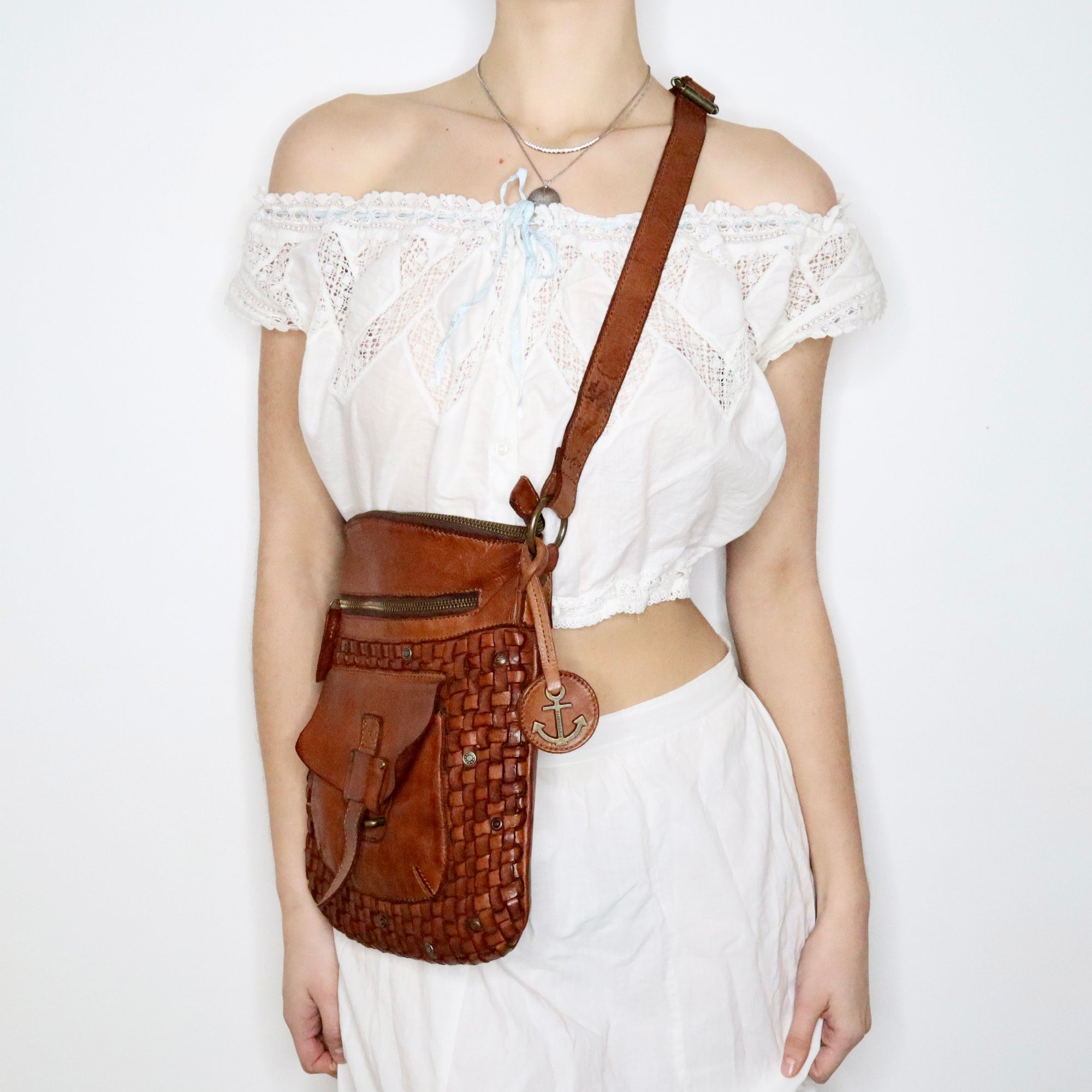 HARBOUR 2ND Brown Leather Crossbody Bag