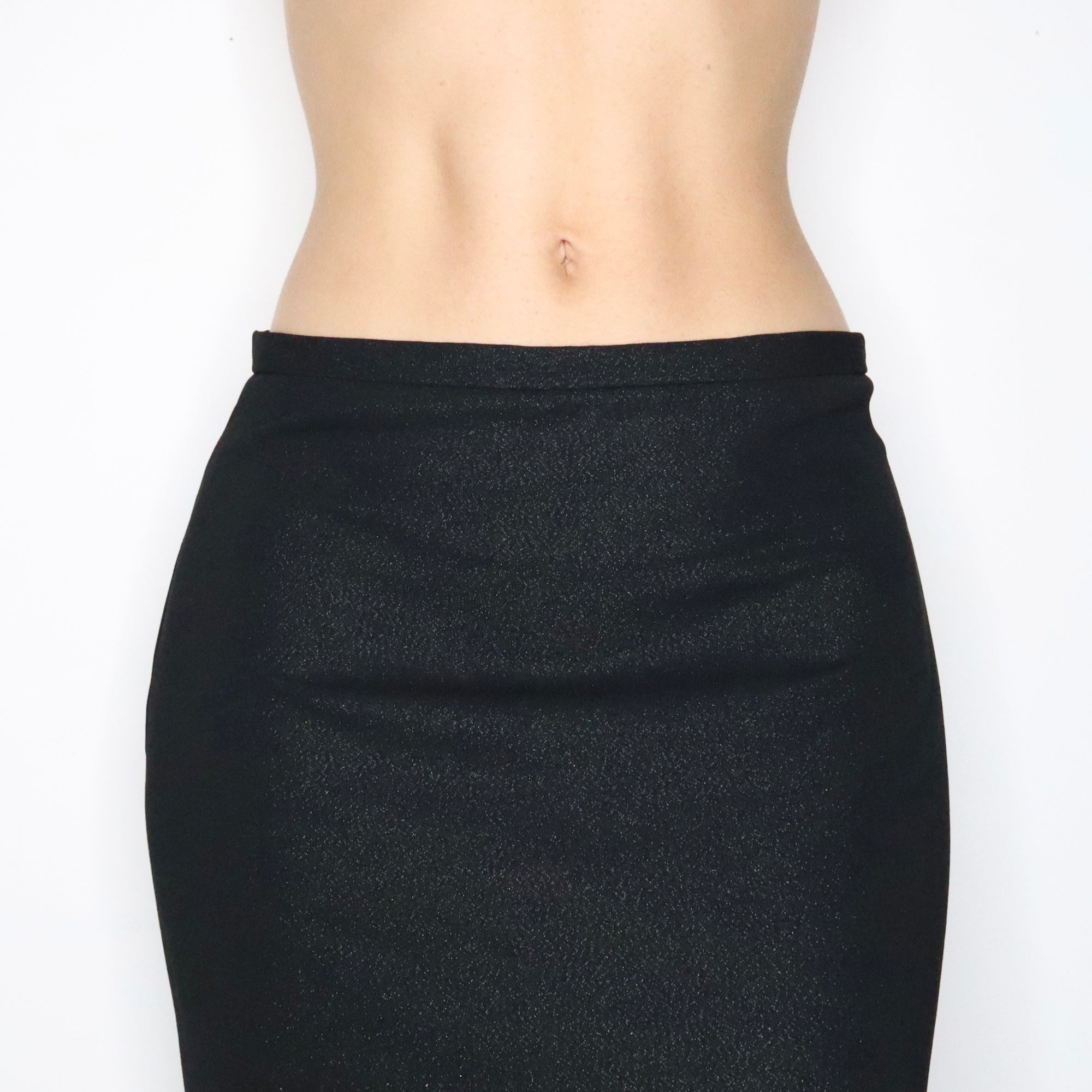 90s Black Shimmer Maxi Skirt (S/M)