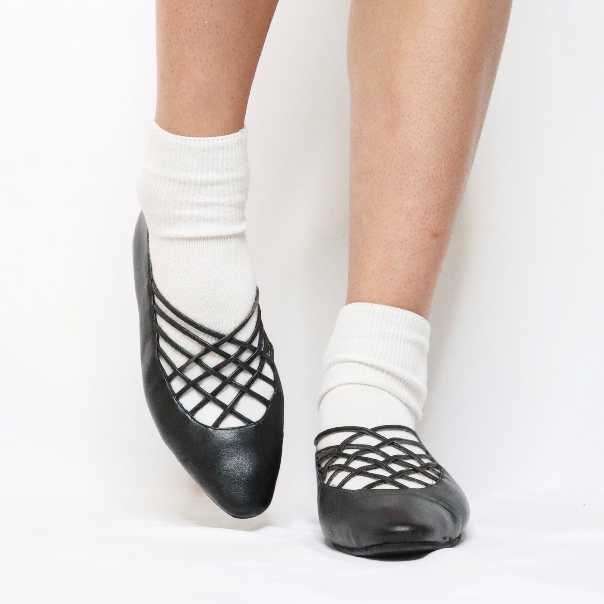 70s ANDREA PFISTER Black Ballet Flats (6/6.5 US)