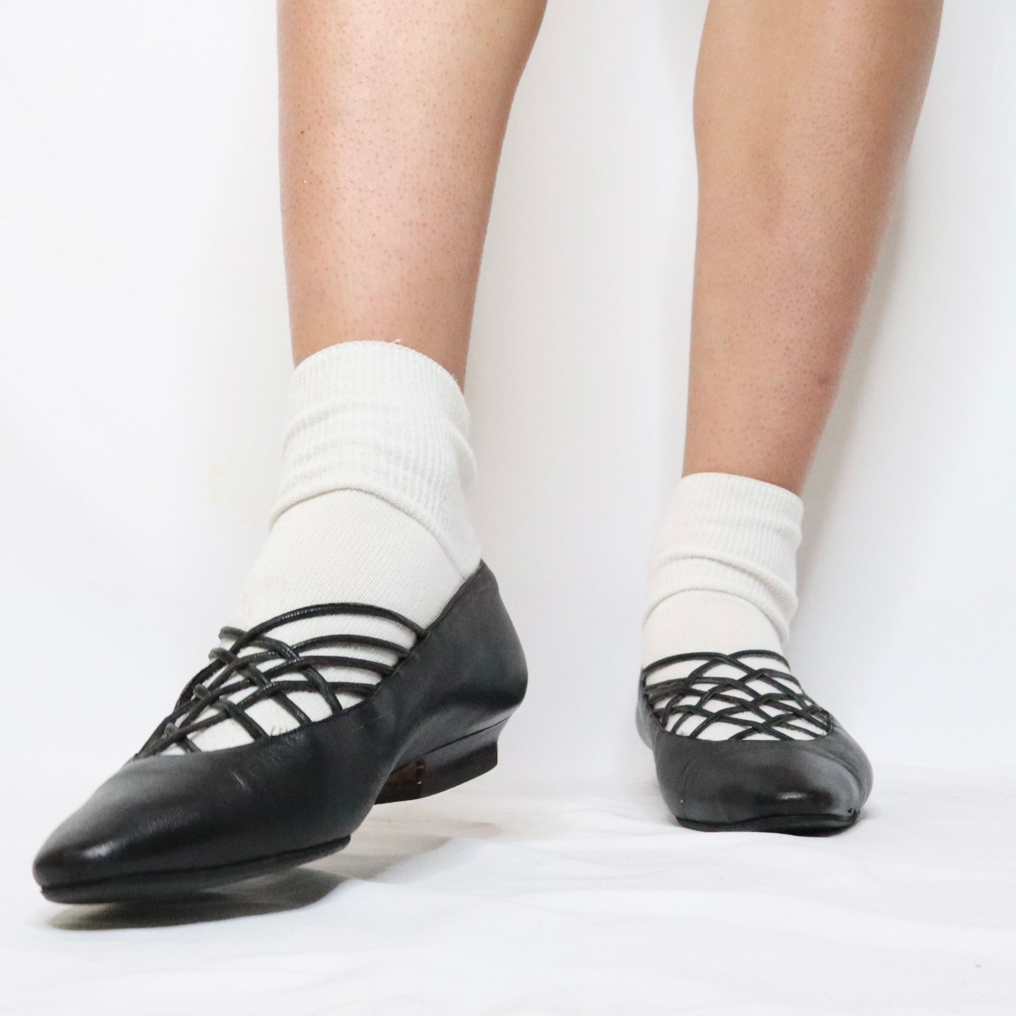 70s ANDREA PFISTER Black Ballet Flats (6/6.5 US)