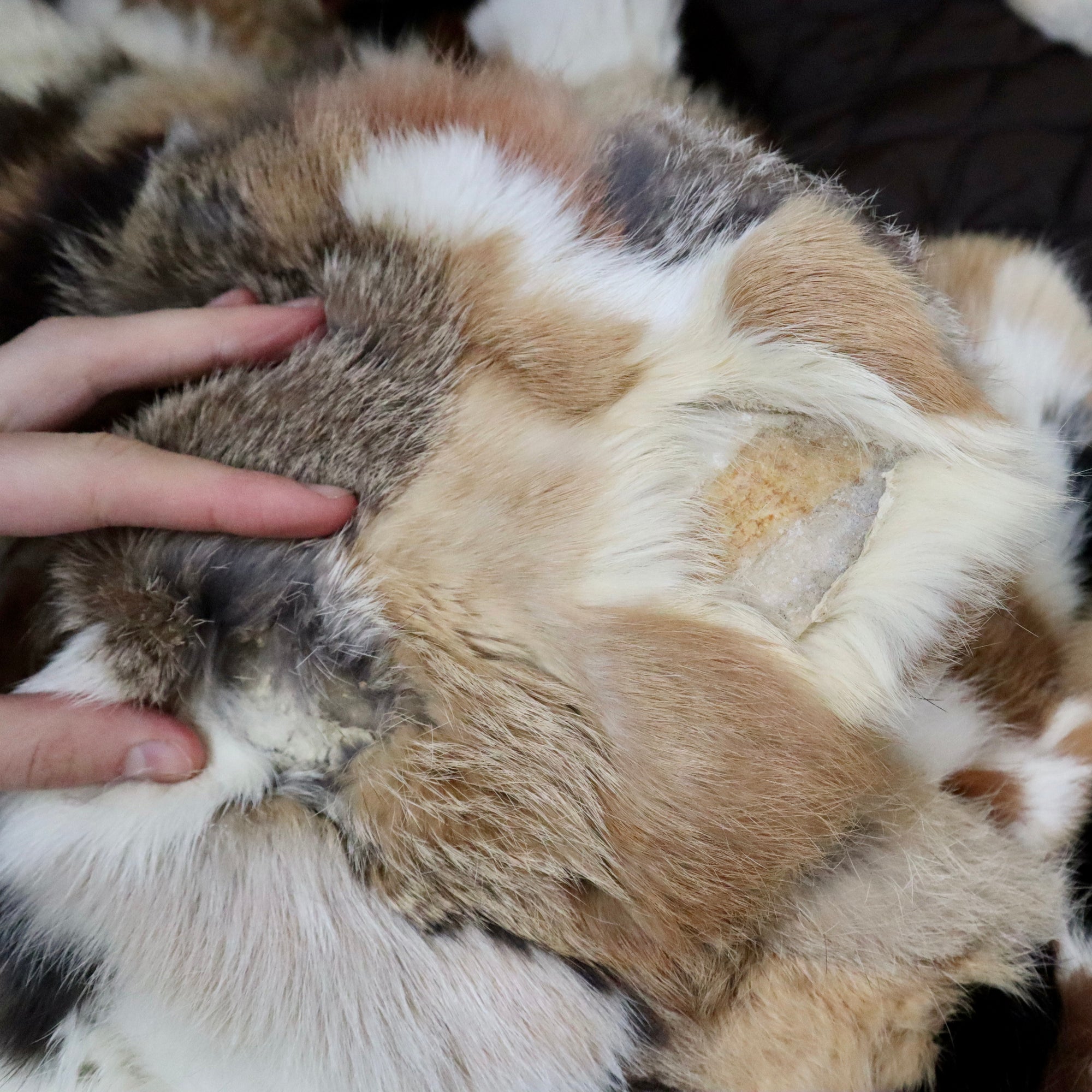 70s Patchwork Rabbit Fur Coat (XS/S)