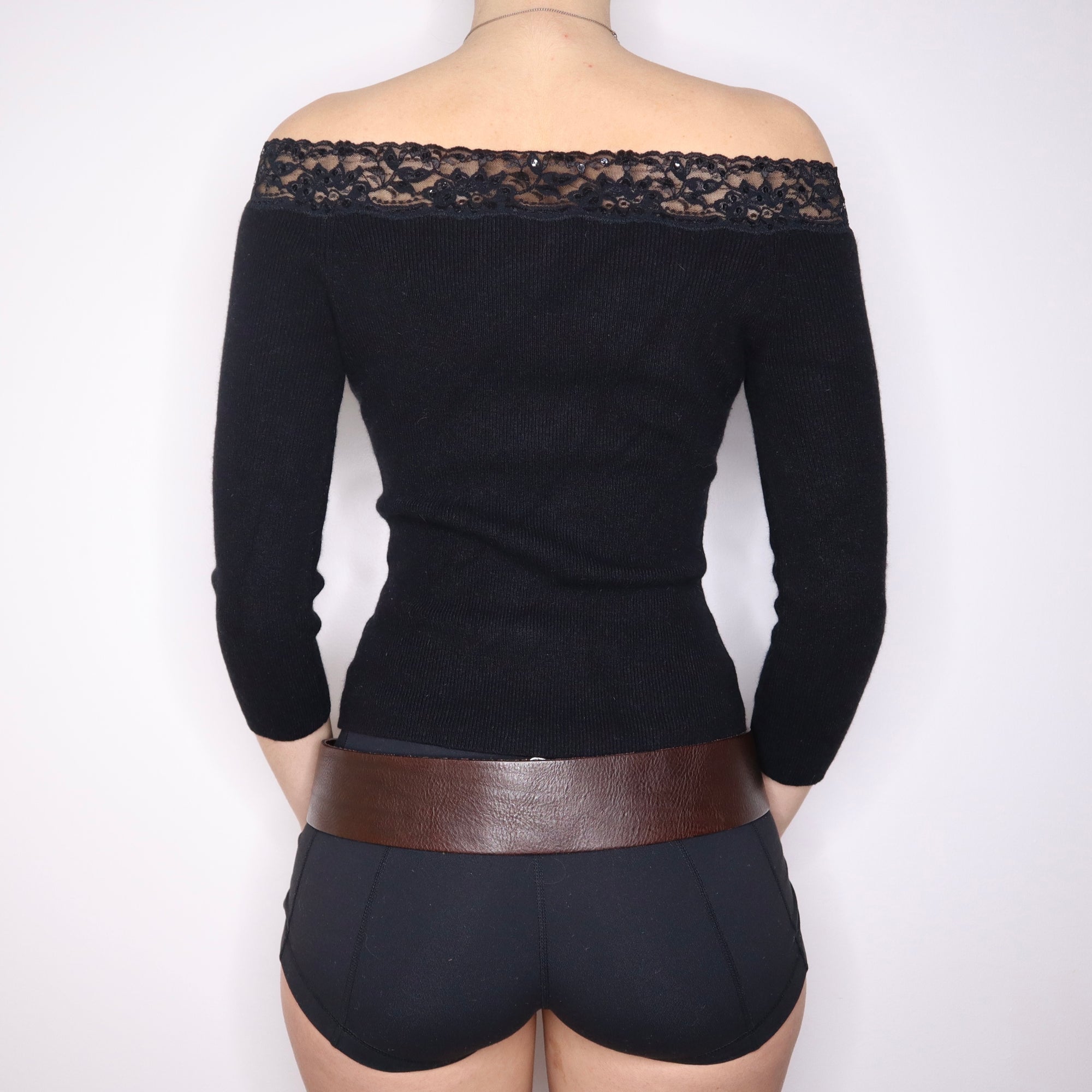 Y2K BEBE Black Off The Shoulder Sweater (XS/S)