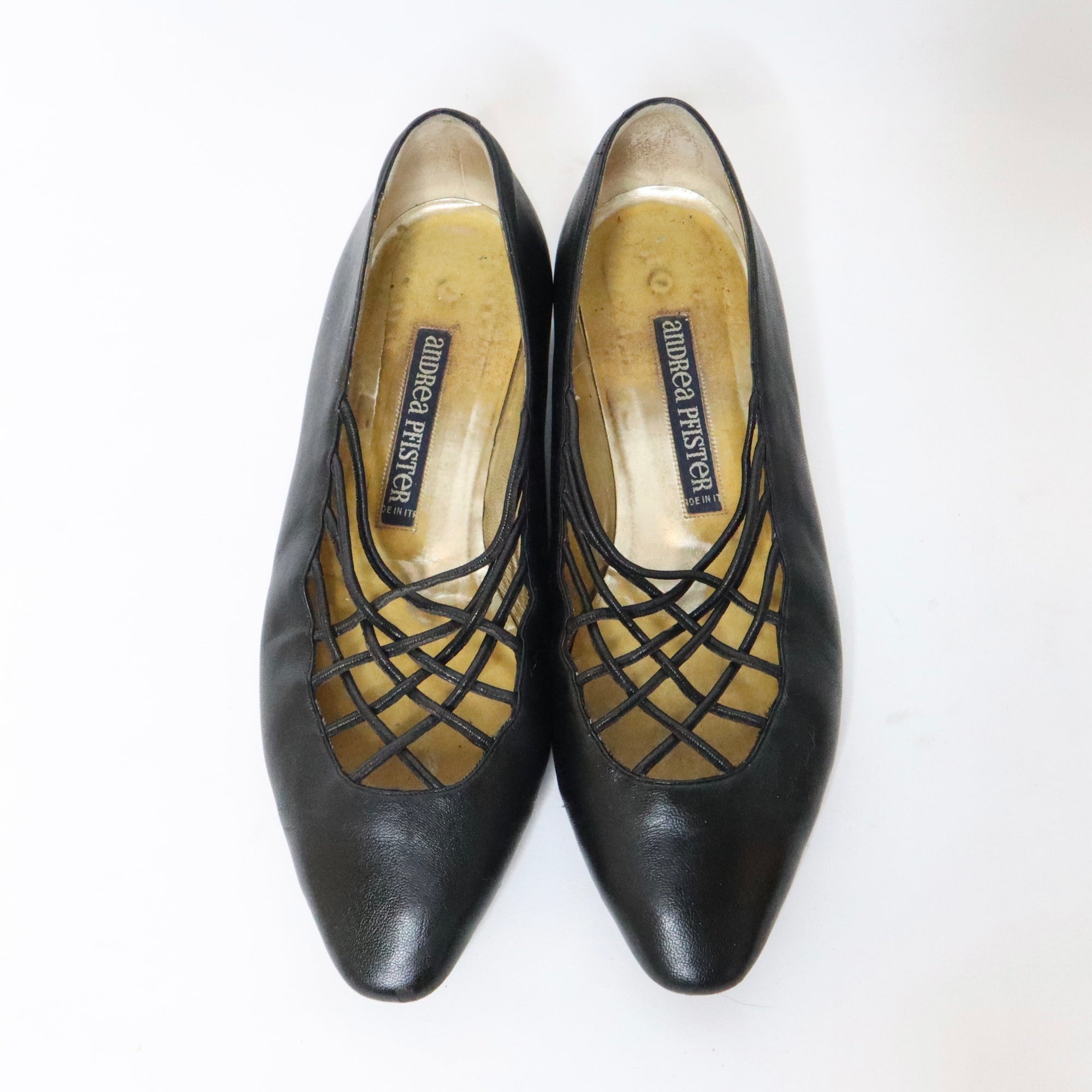 70s ANDREA PFISTER Black Ballet Flats (6/6.5 US)