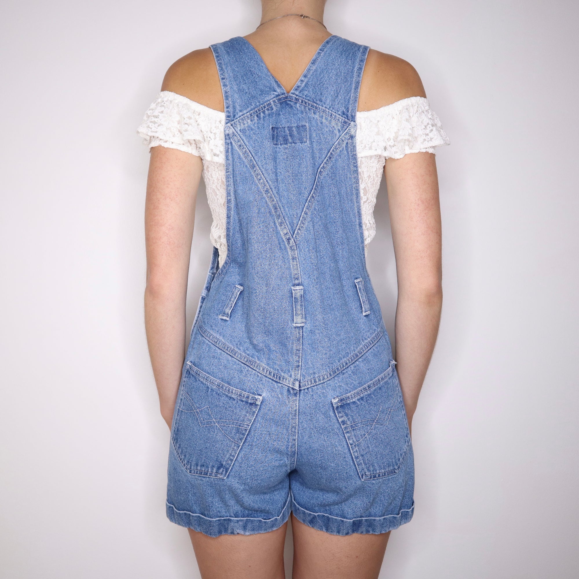 90s Short Denim Overalls (S/M)