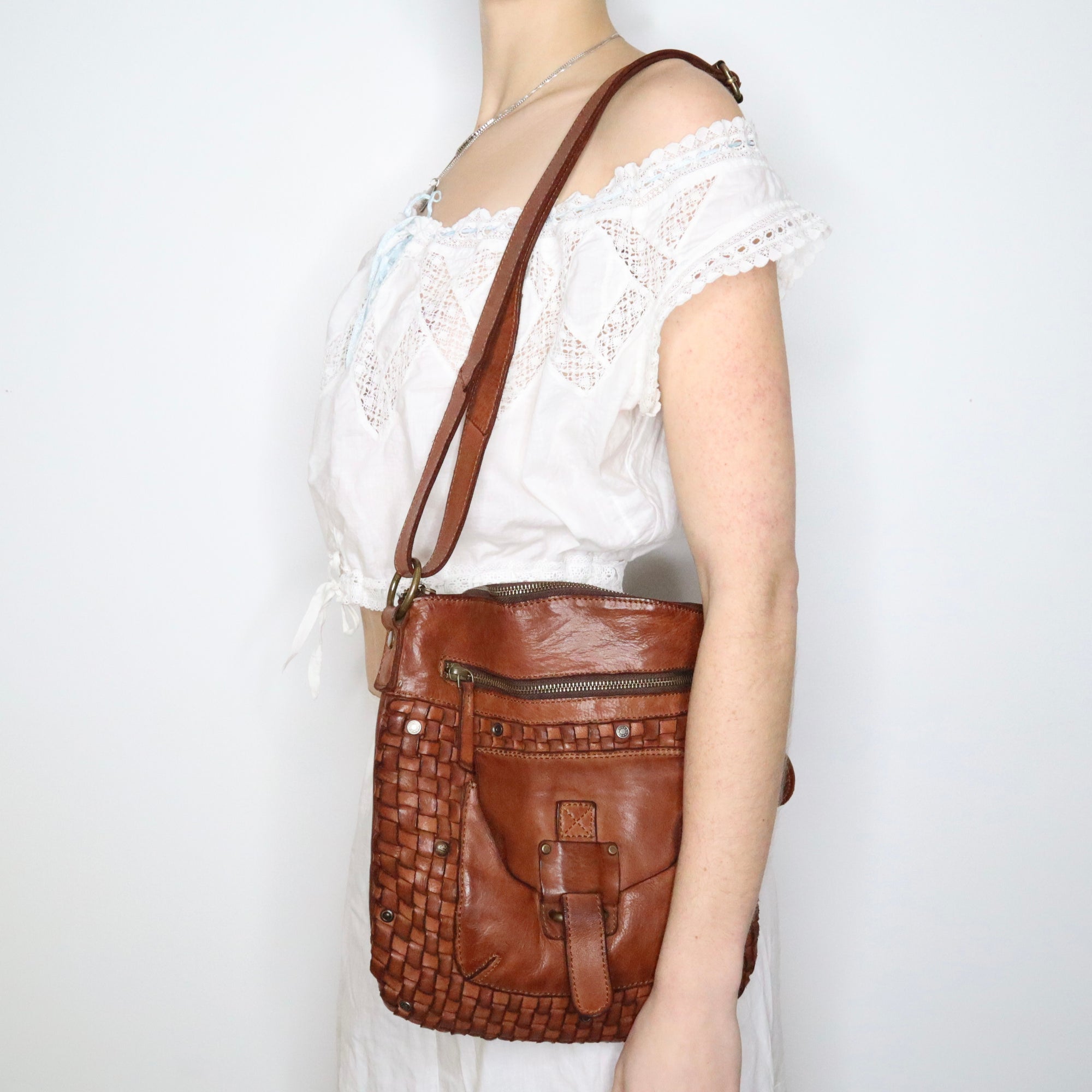 HARBOUR 2ND Brown Leather Crossbody Bag