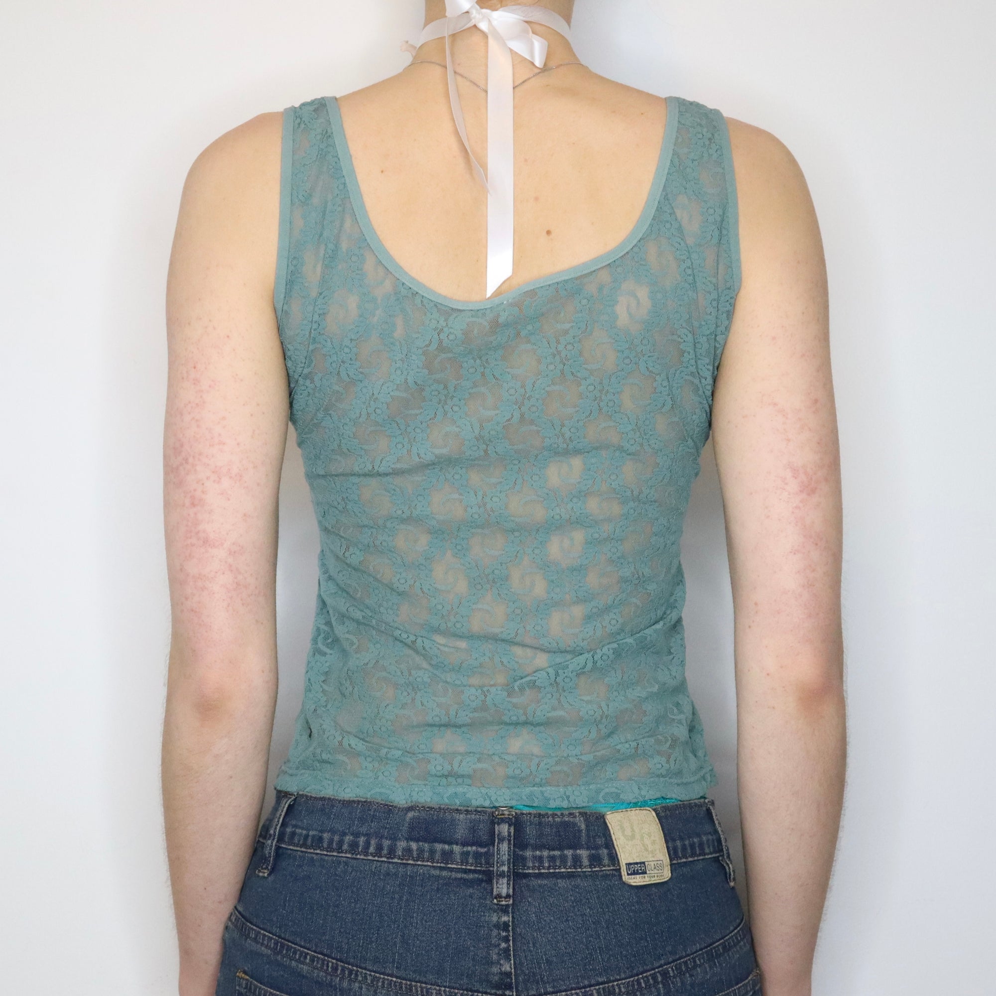 Green Lace Tank Top (Medium)