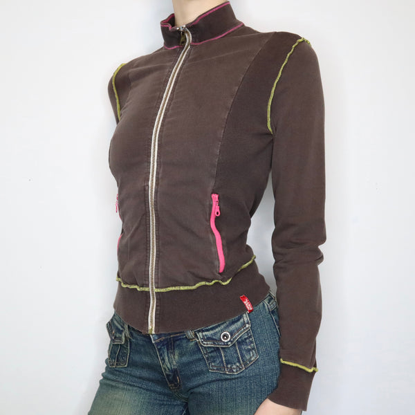 Miss Sixty Brown Zip-Up (Medium) - Imber Vintage