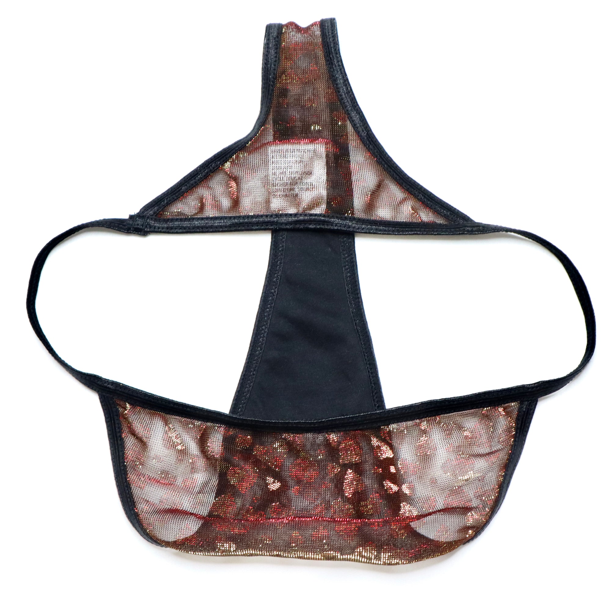 Vintage Y2K Iridescent Hearts High Cut Thong