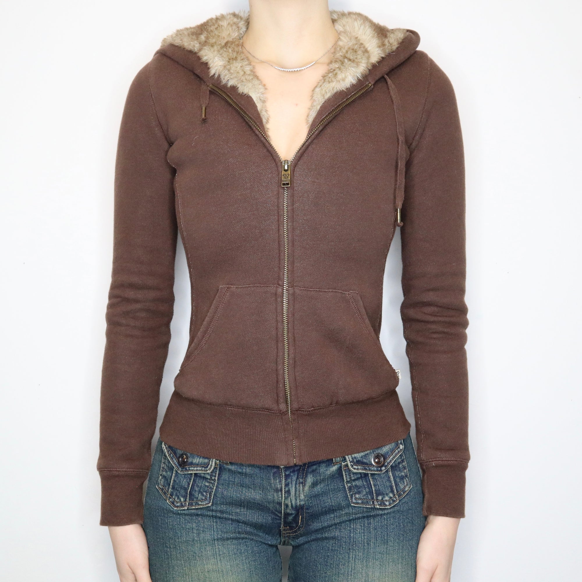 Brown Zip-Up Hoodie