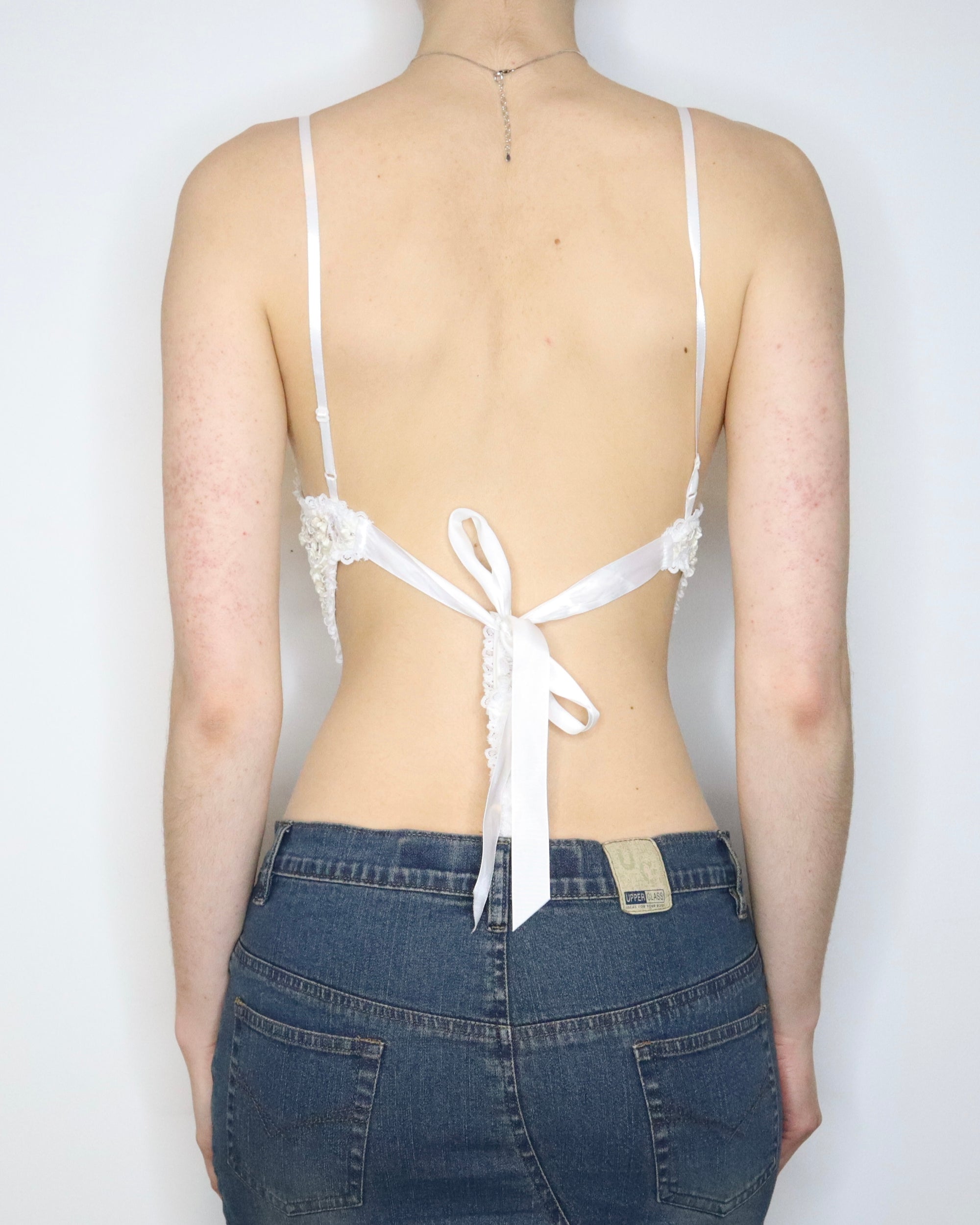 White Lace High Cut Teddy (S-M)