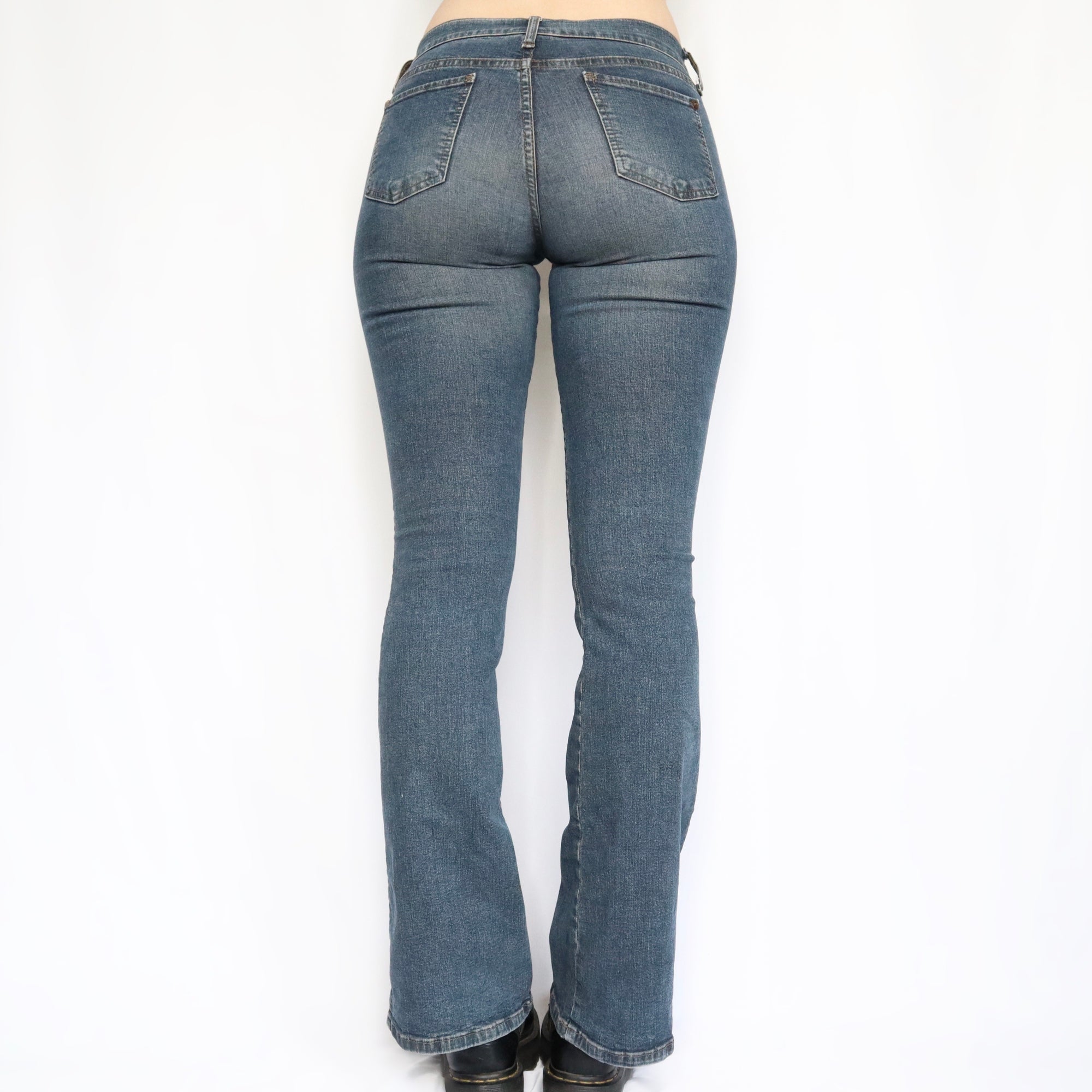 Vintage Early 2000s Low Rise Lace-Up Flare Jeans