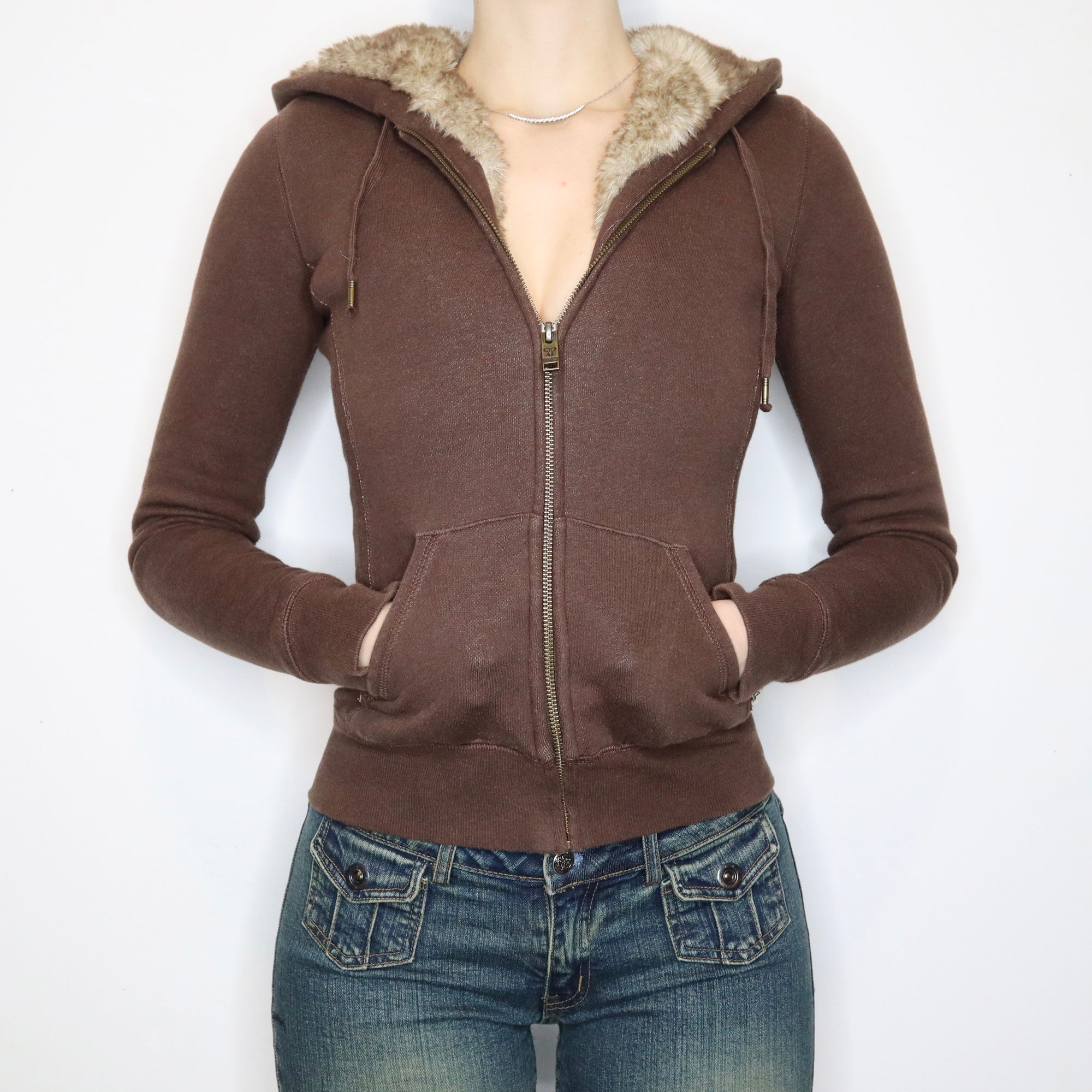 Brown Zip-Up Hoodie