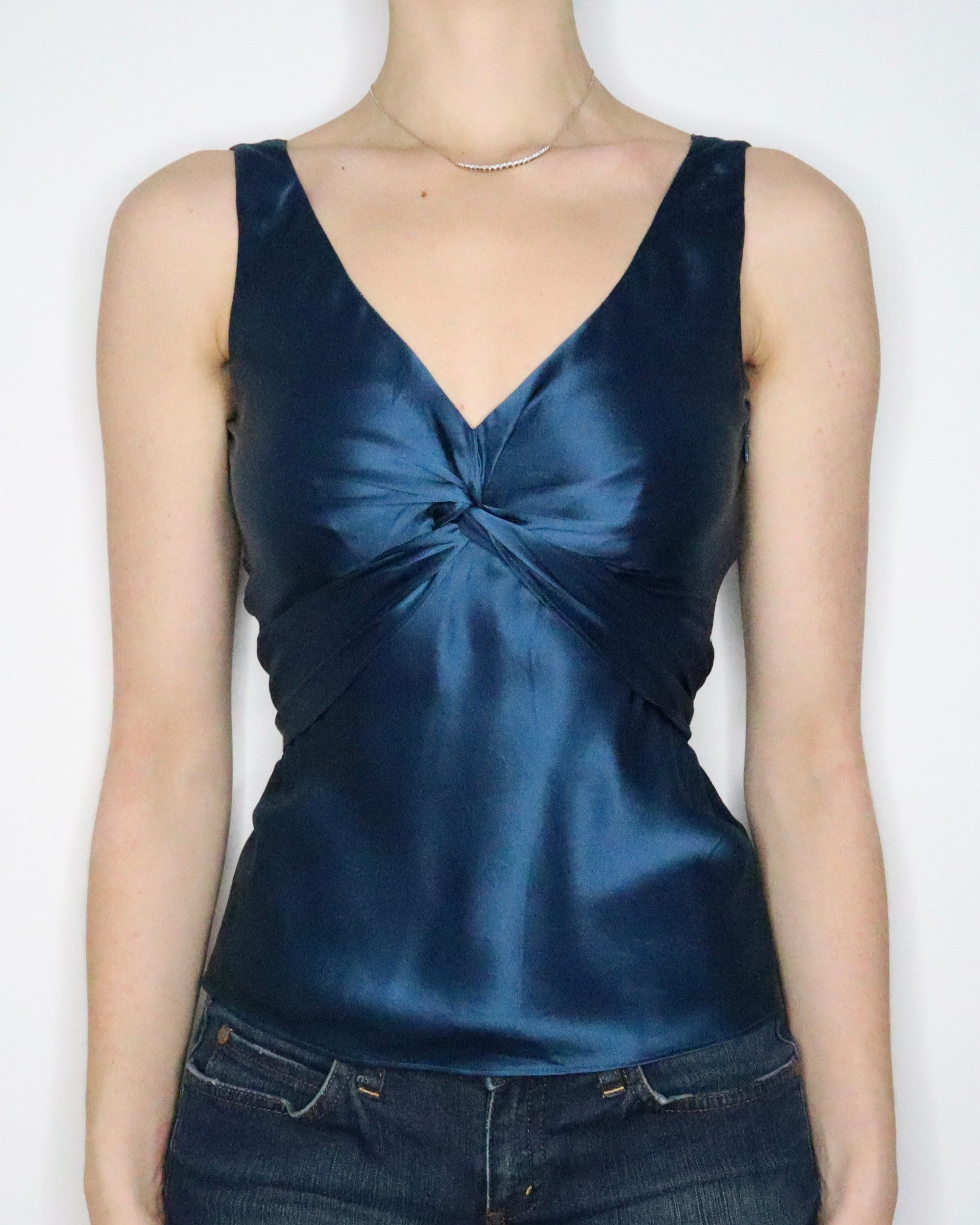 Teal Silk Blouse (Small)