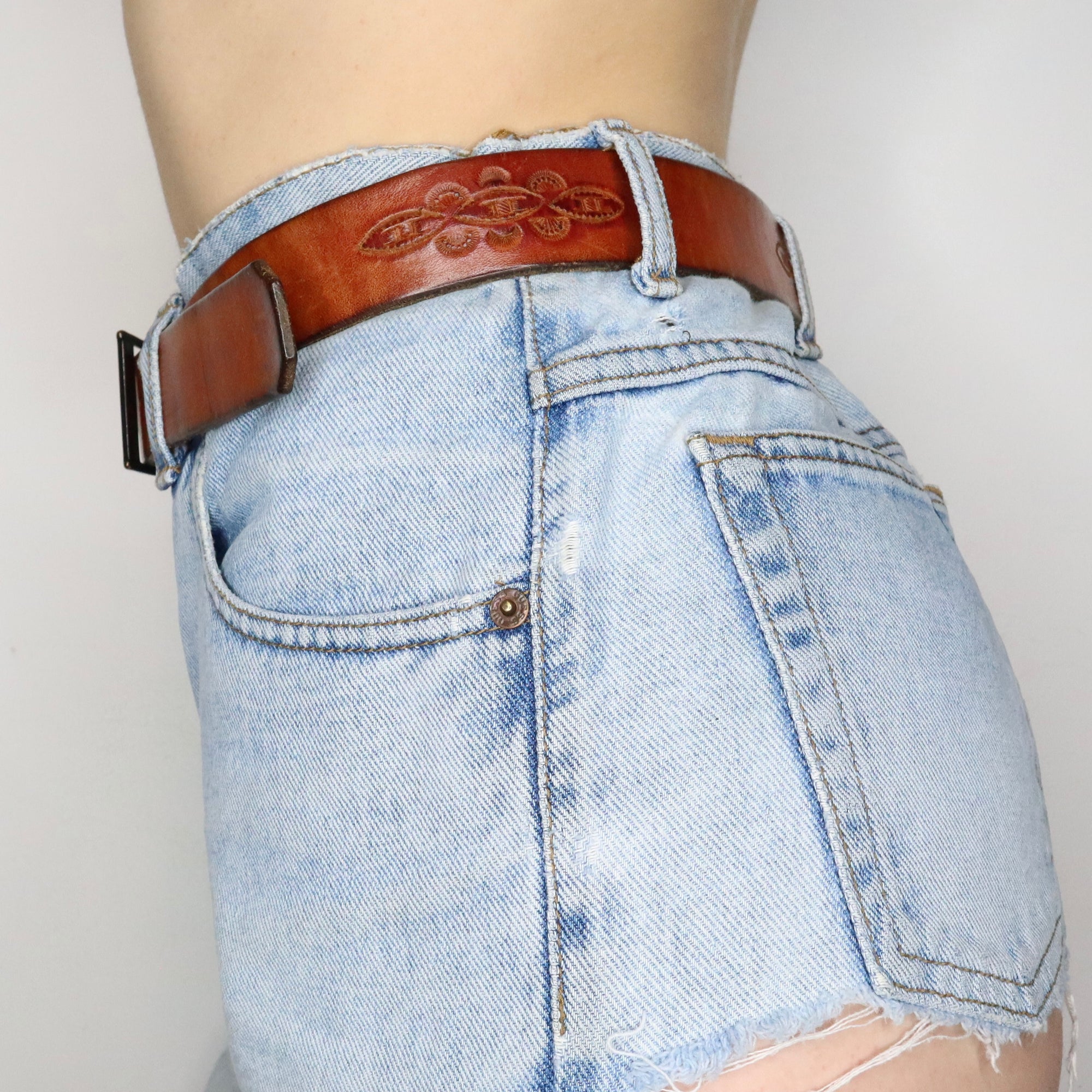 Brown Leather Belt (S-M)