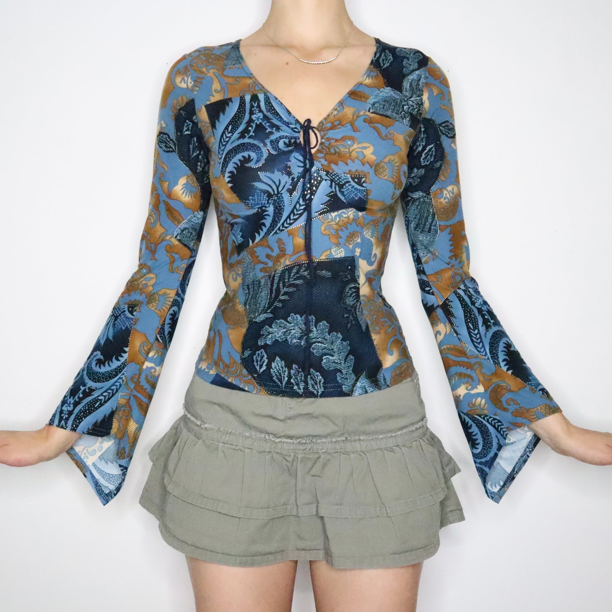 Boho Bell Sleeve Blouse (Small)