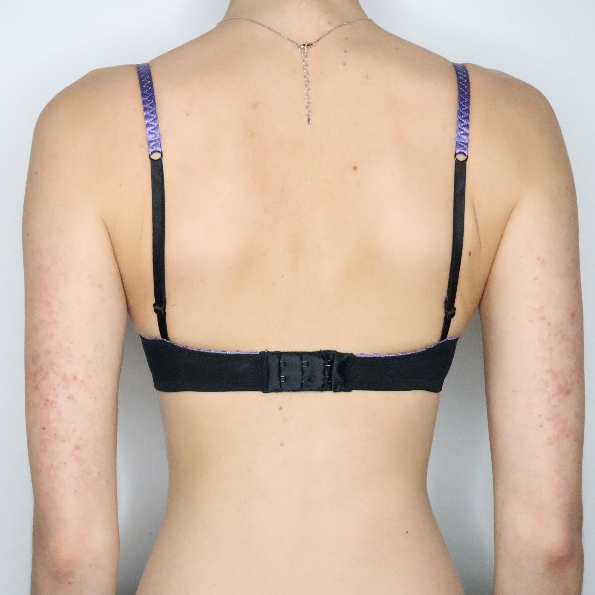 Black and Purple Lace Bra (32B/34A)