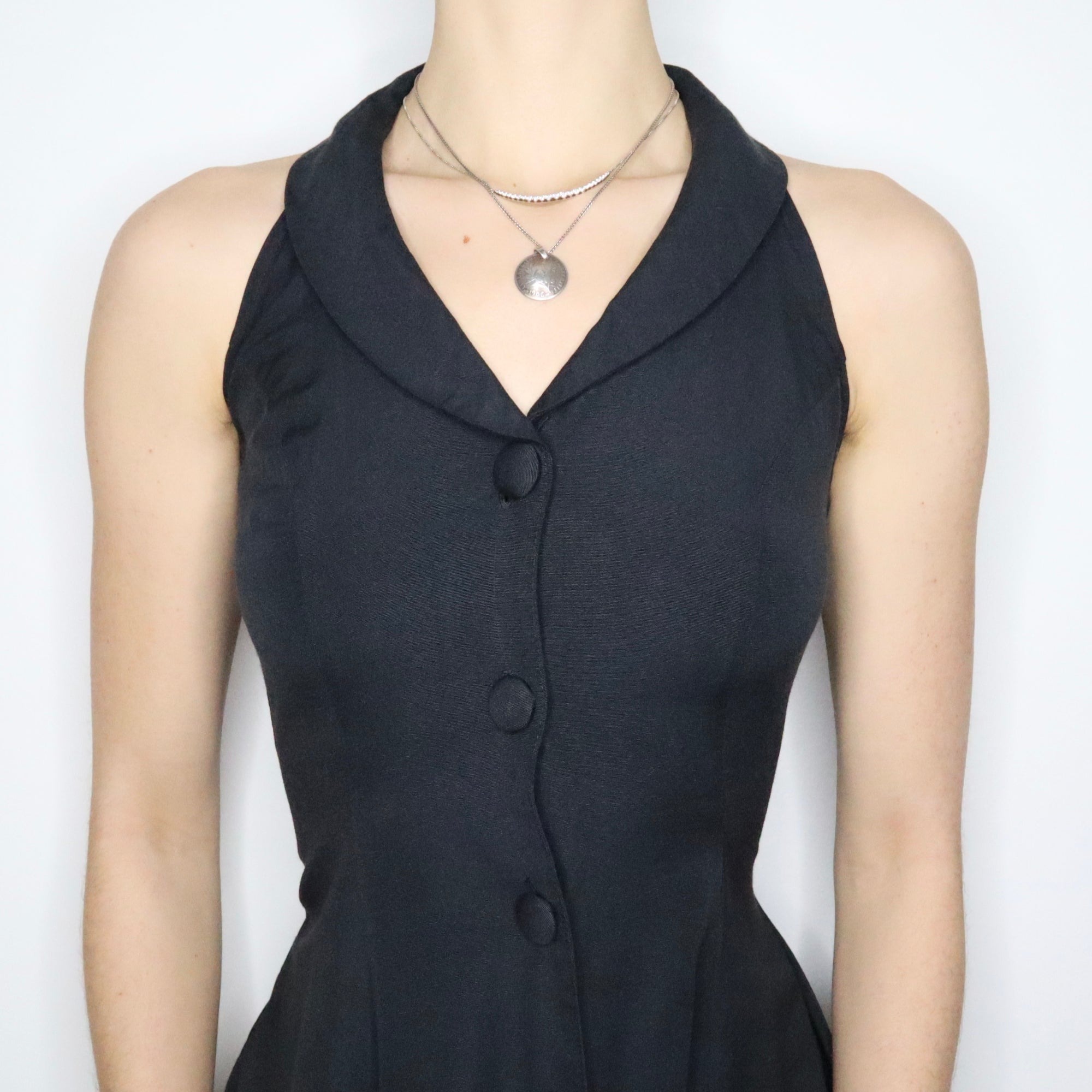 90s Preppy Navy Button Up Mini Dress (XS/S) - Imber Vintage 90s Preppy Navy Button Up Mini Dress (XS/S) - Imber Vintage
