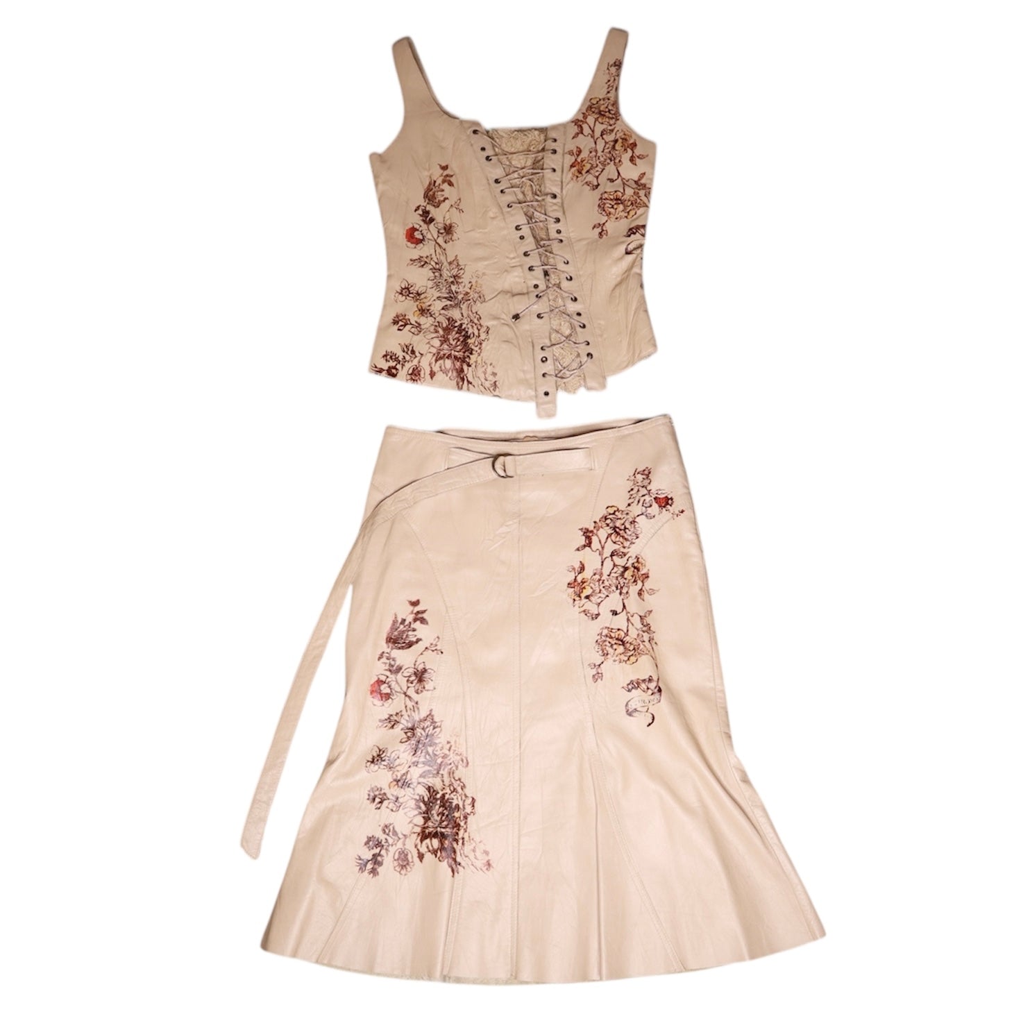 Y2K Rare Leather Corset, Skirt and Blazer (XS) 