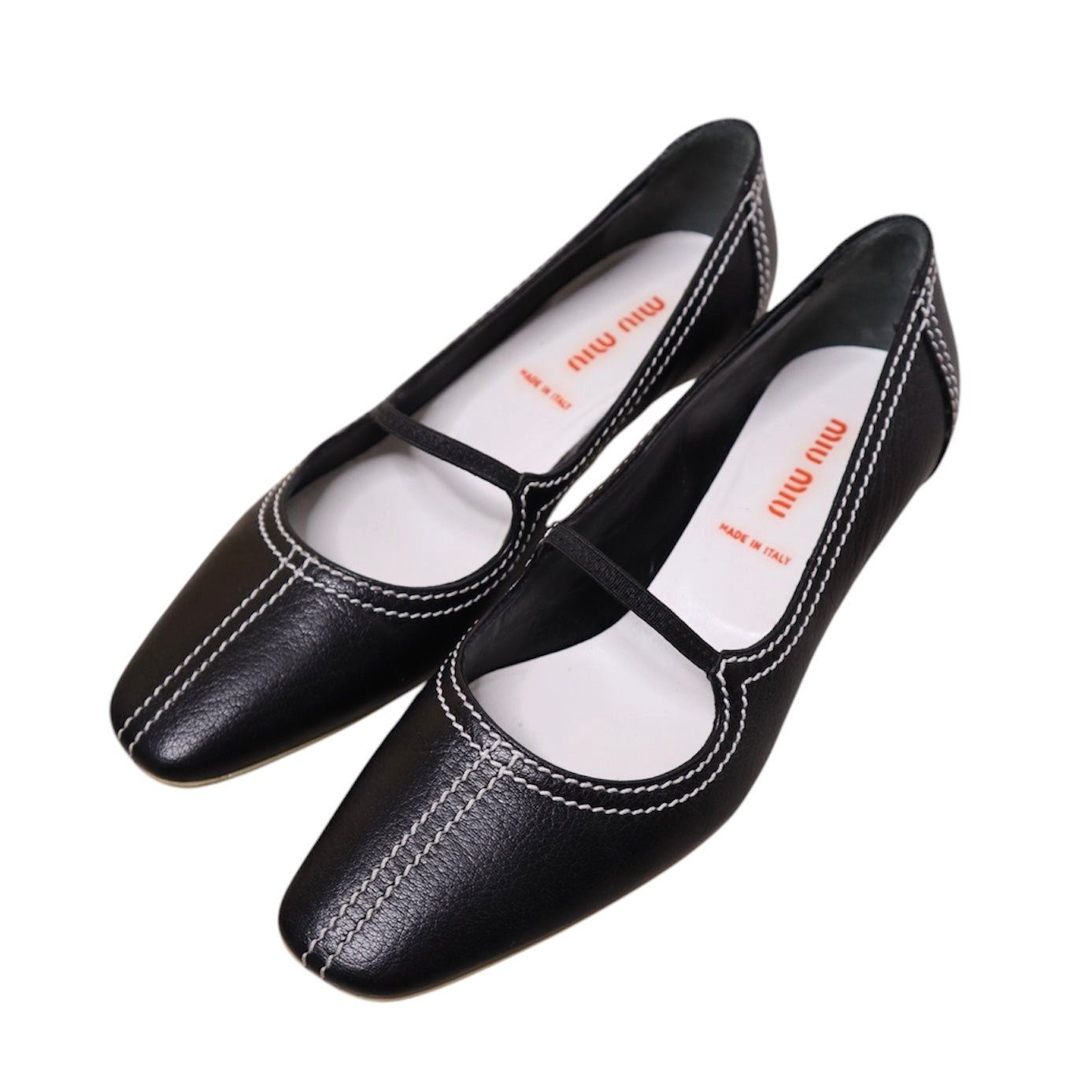 Y2K MIU MIU Black Leather Kitten Heels (6) 