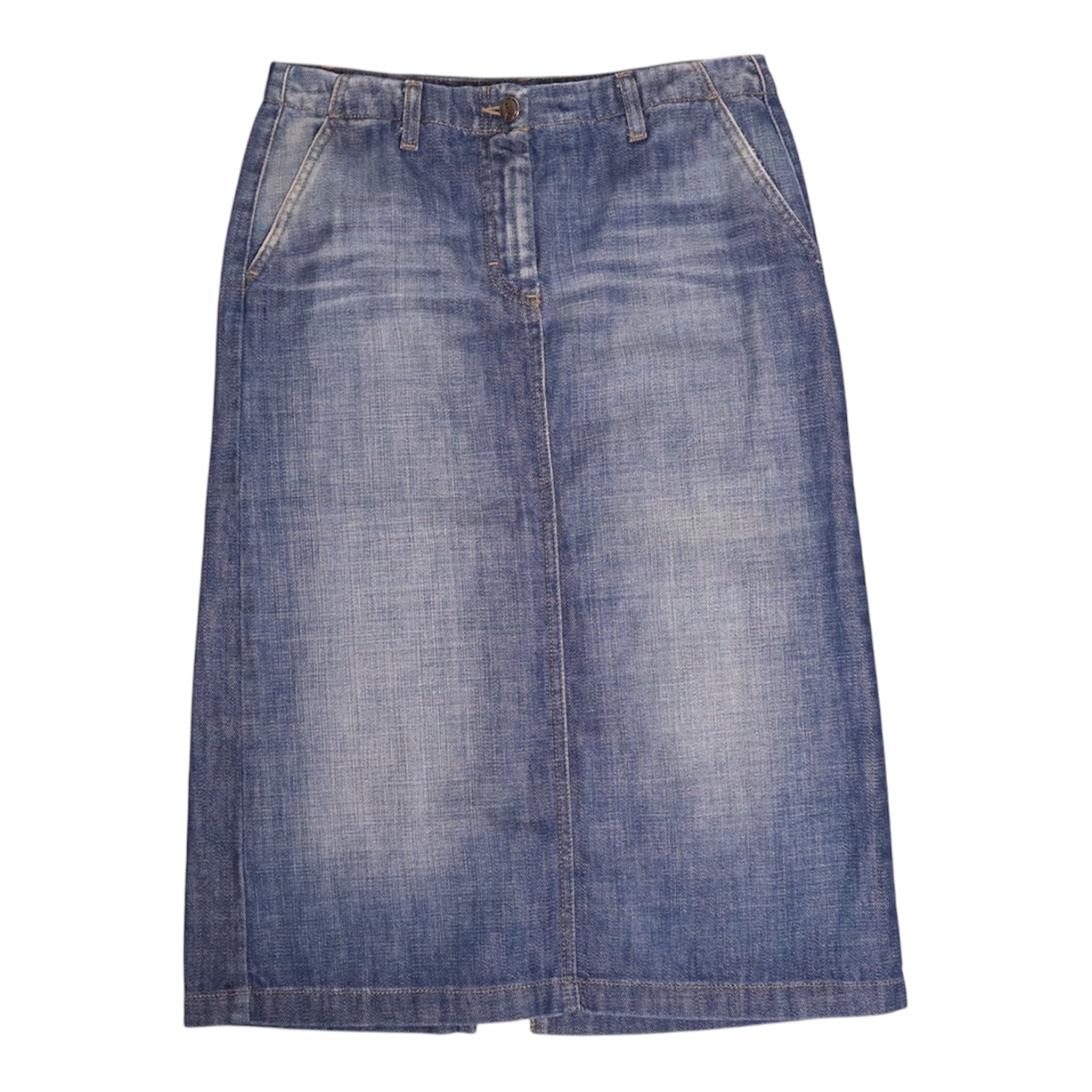 Y2K Italian Brand Denim Midi Skirt (S) 