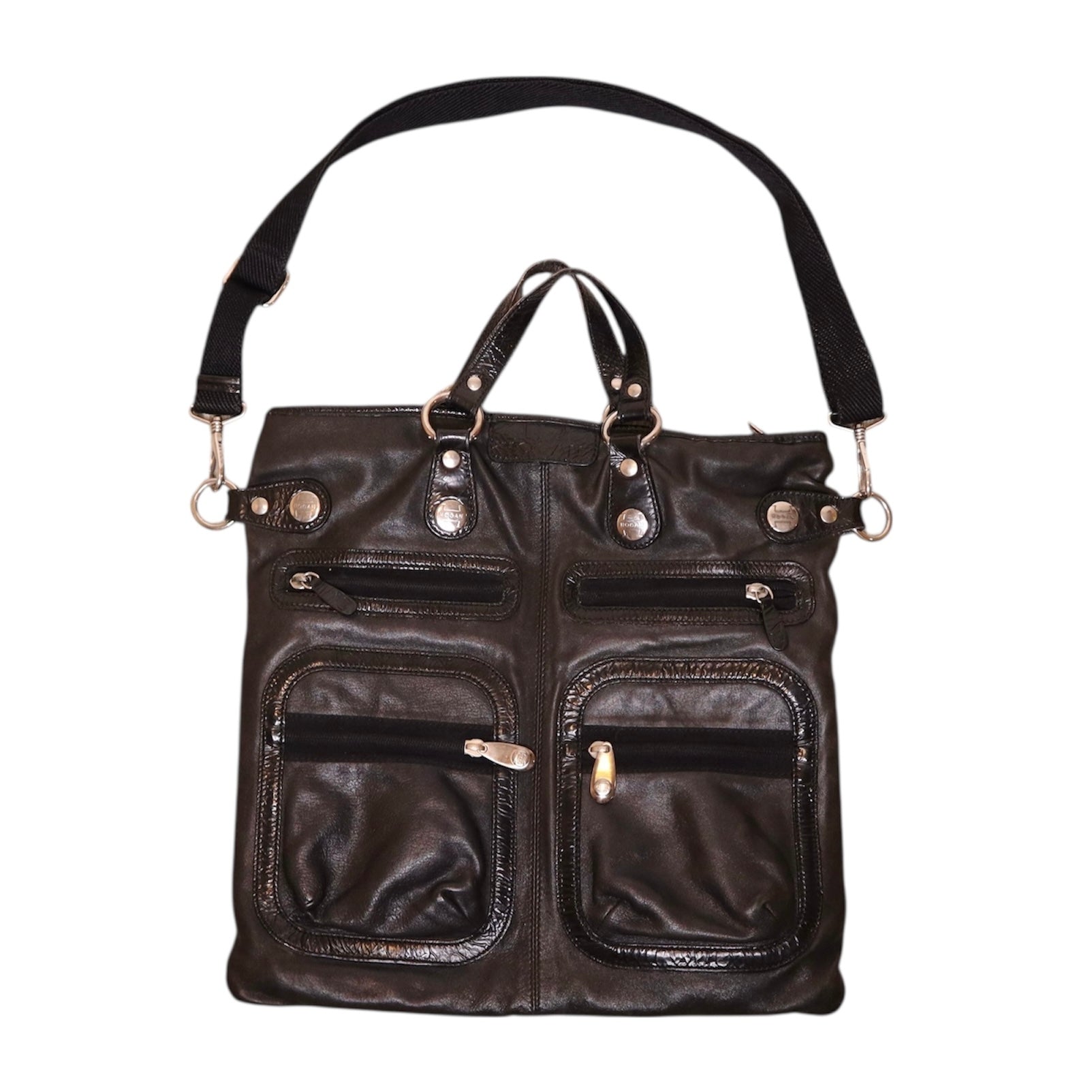 Y2K HOGAN Black Leather Bag 