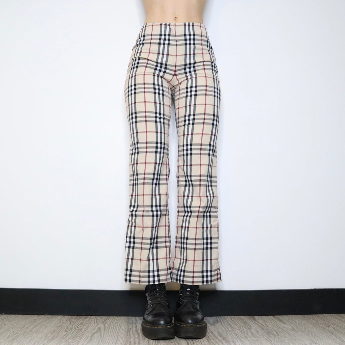Y2K BURBERRY Nova Check Flare Pants (S)