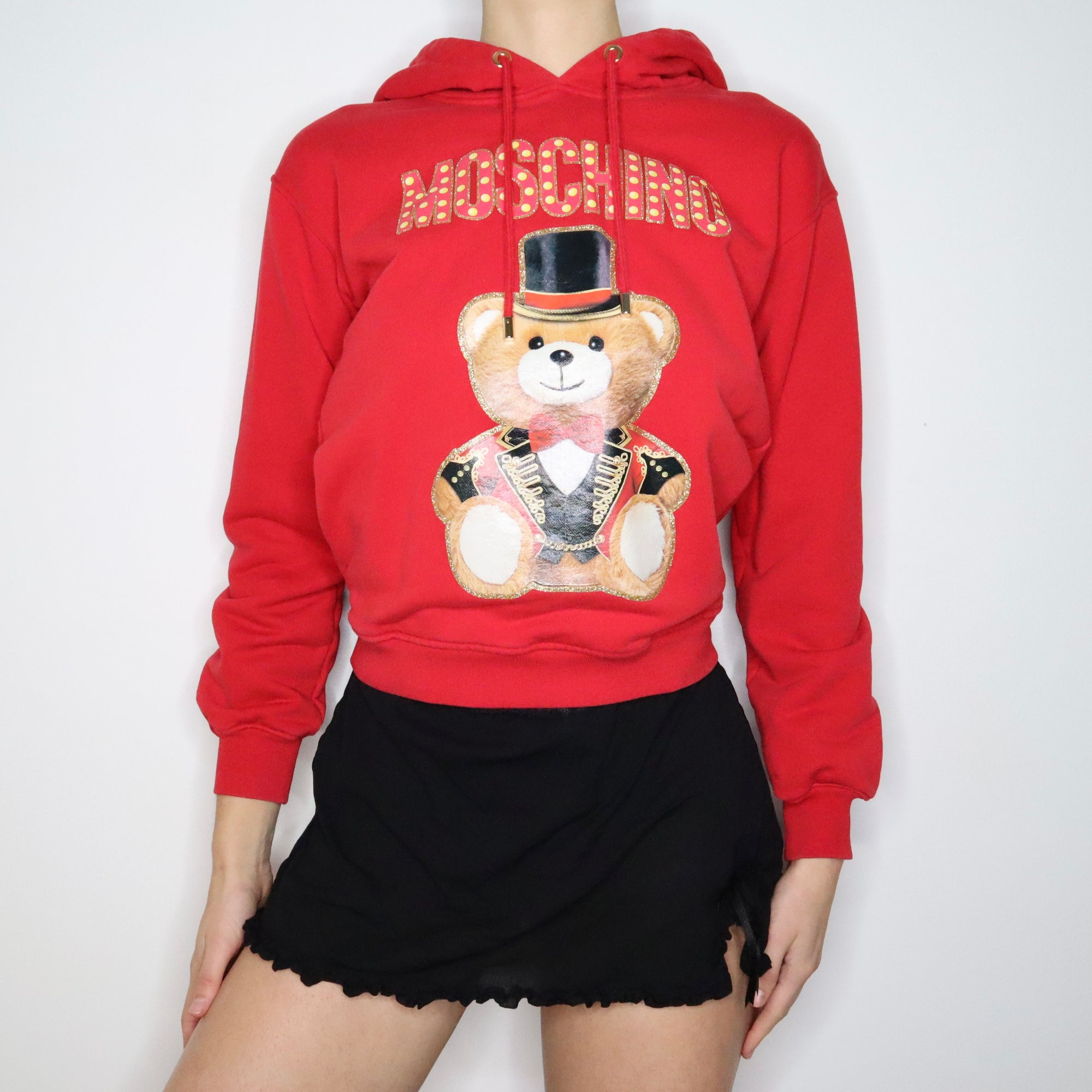 MOSCHINO Circus Bear Red Hoodie S Imber Vintage