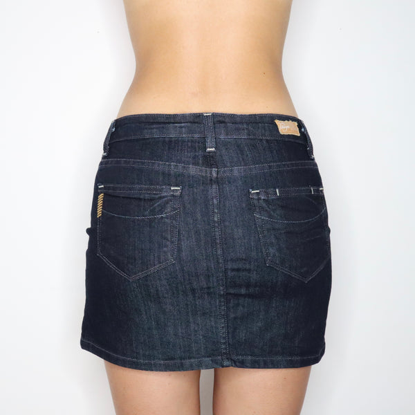 Y2K Low Waisted Denim Mini Skirt (S) - Imber Vintage