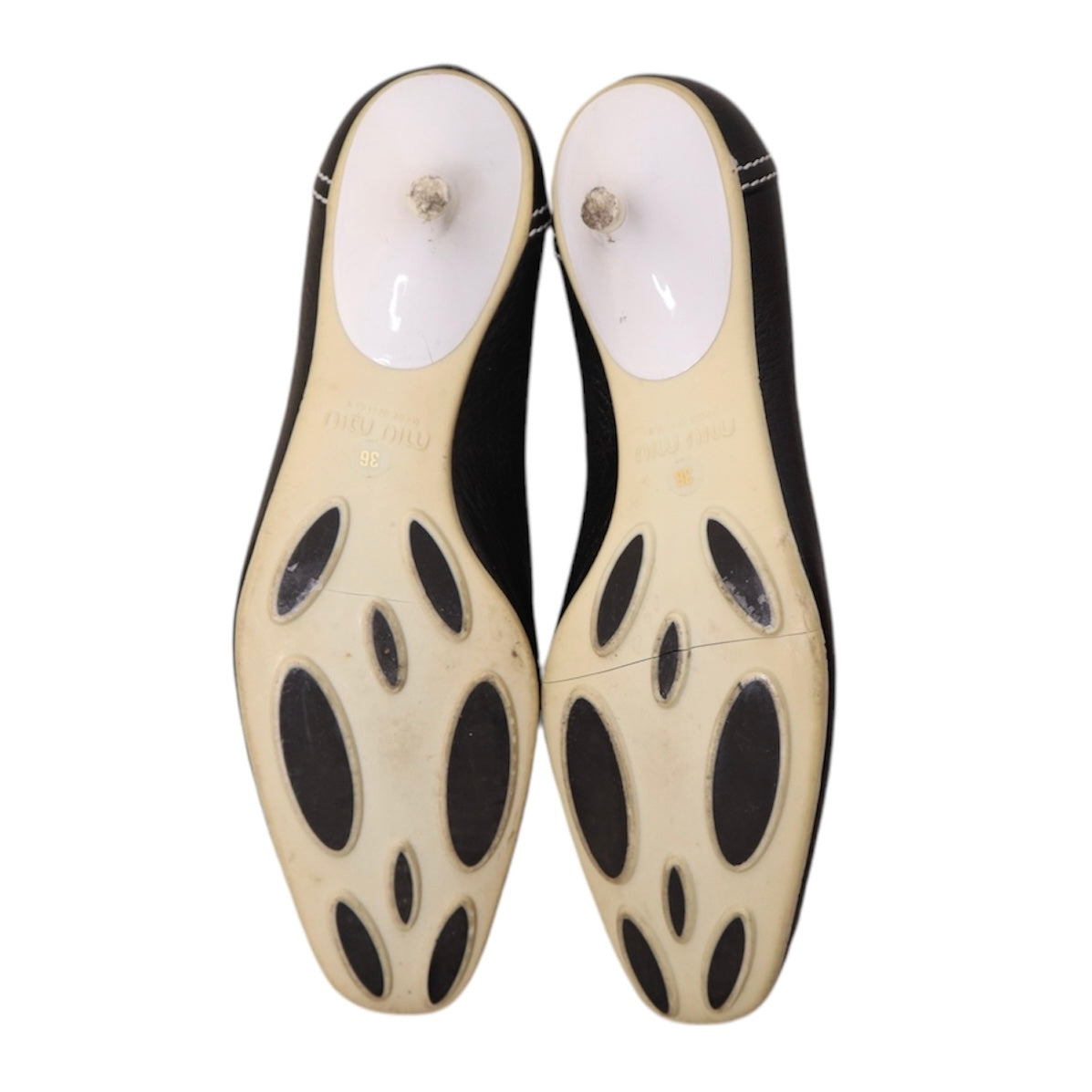 Y2K MIU MIU Black Leather Kitten Heels (6) 