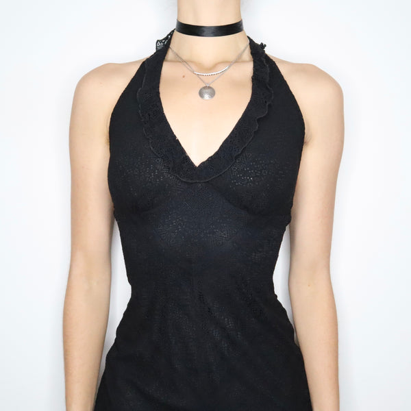 90s BETSEY JOHNSON Black Lace Dress (S) - Imber Vintage
