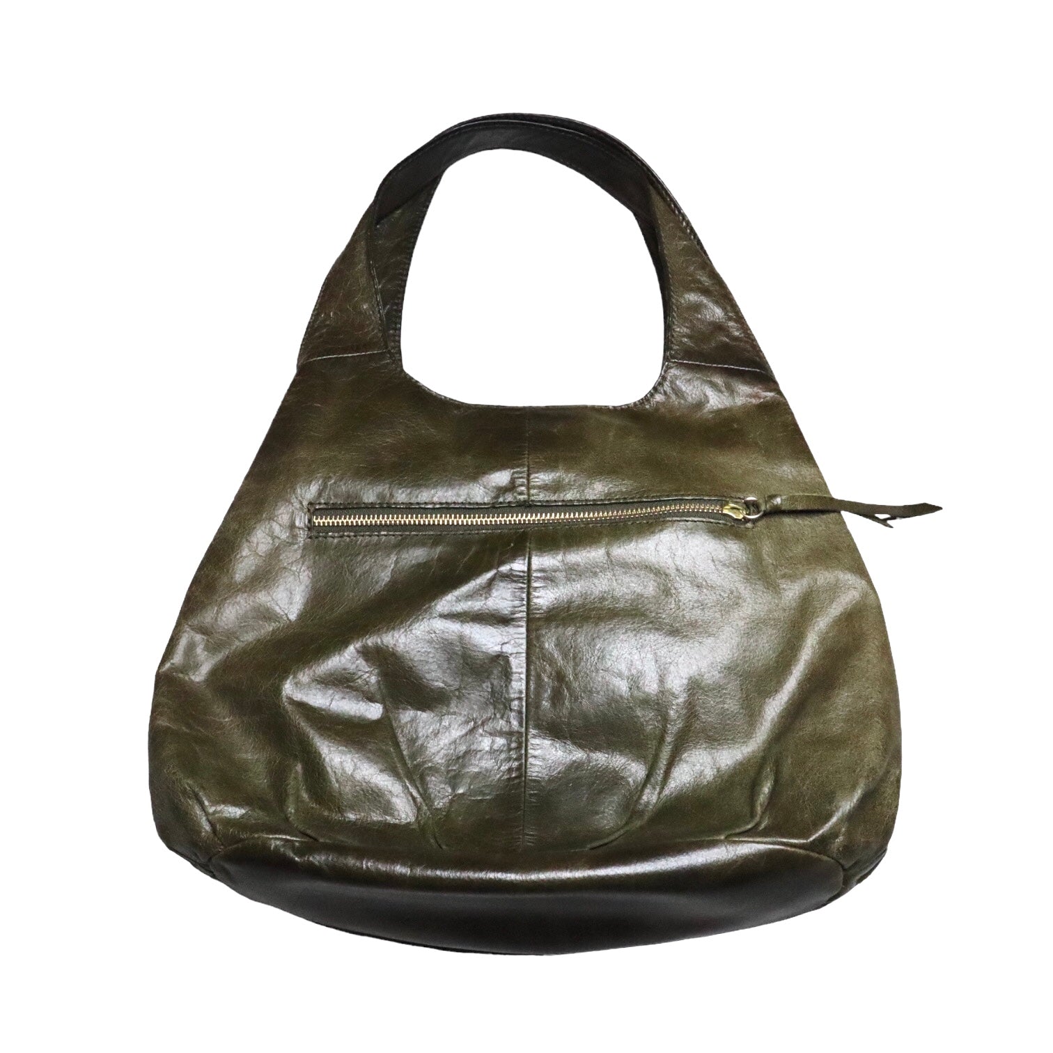 90s Woven Green Leather Shoulder Bag