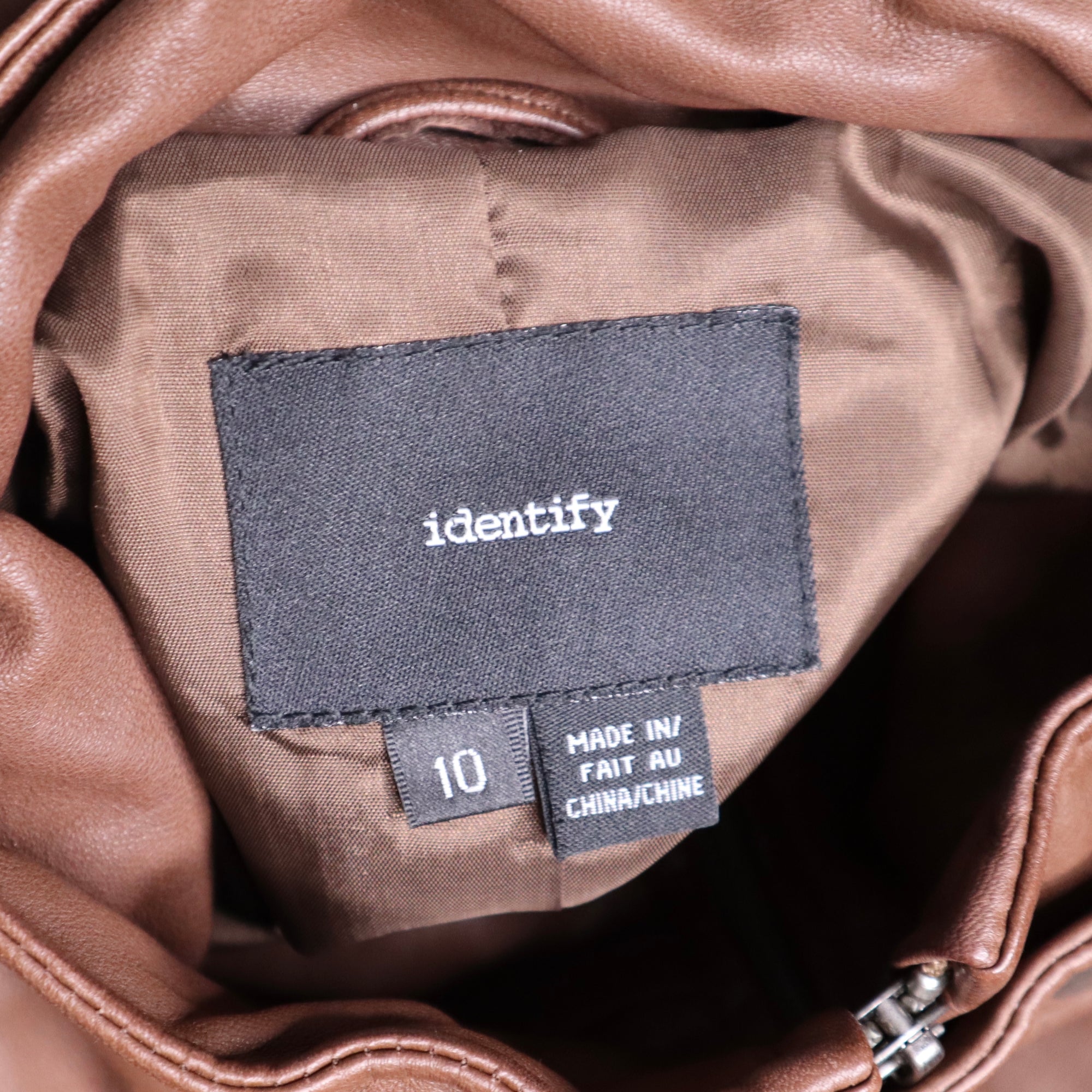 Y2K Brown Leather Moto Jacket (M) - Imber Vintage