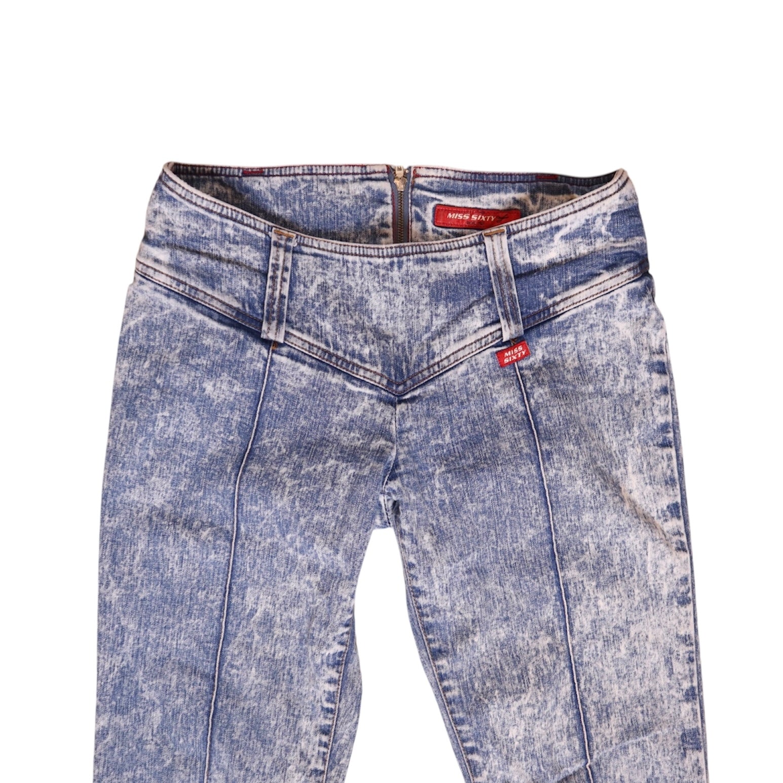 Y2K MISS SIXTY Acid Wash Straight Leg Jeans (S) 