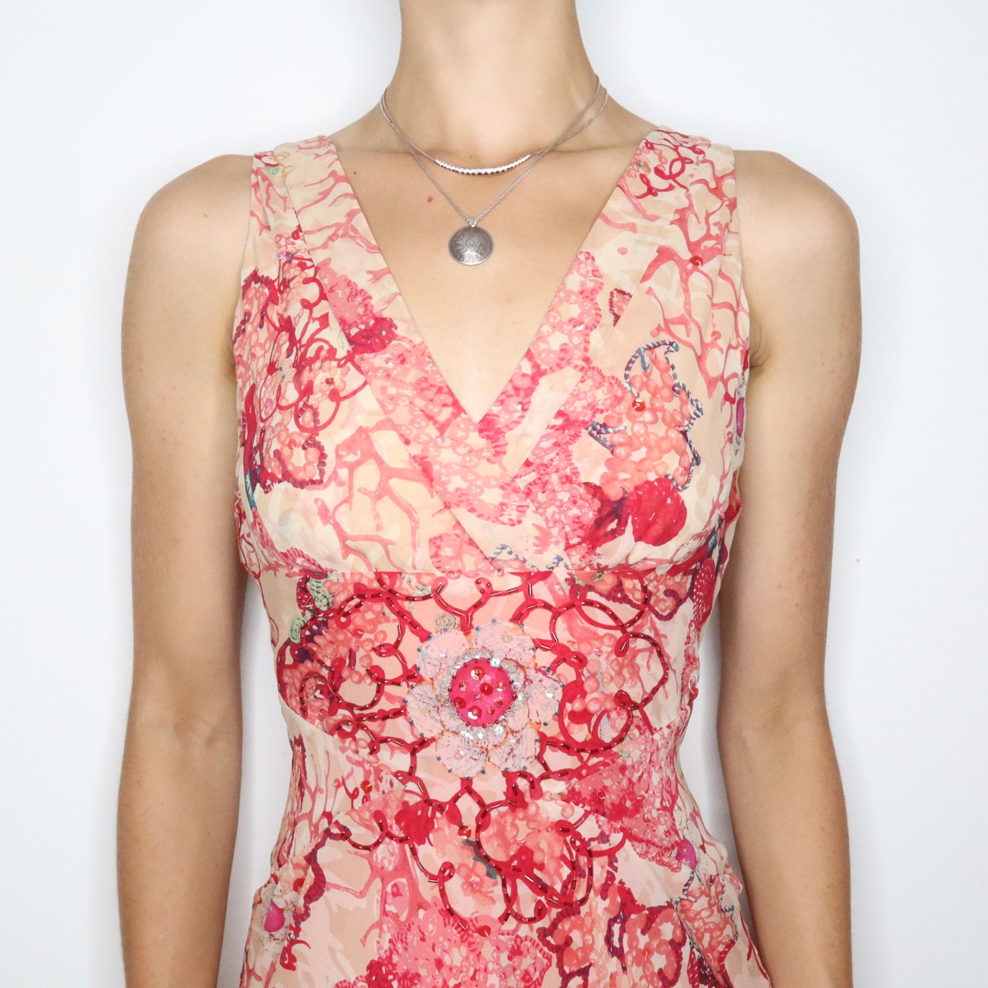 Y2K DIANE VON FURSTENBERG Beaded Silk Dress (S) Y2K DIANE VON FURSTENBERG Beaded Silk Dress (S)