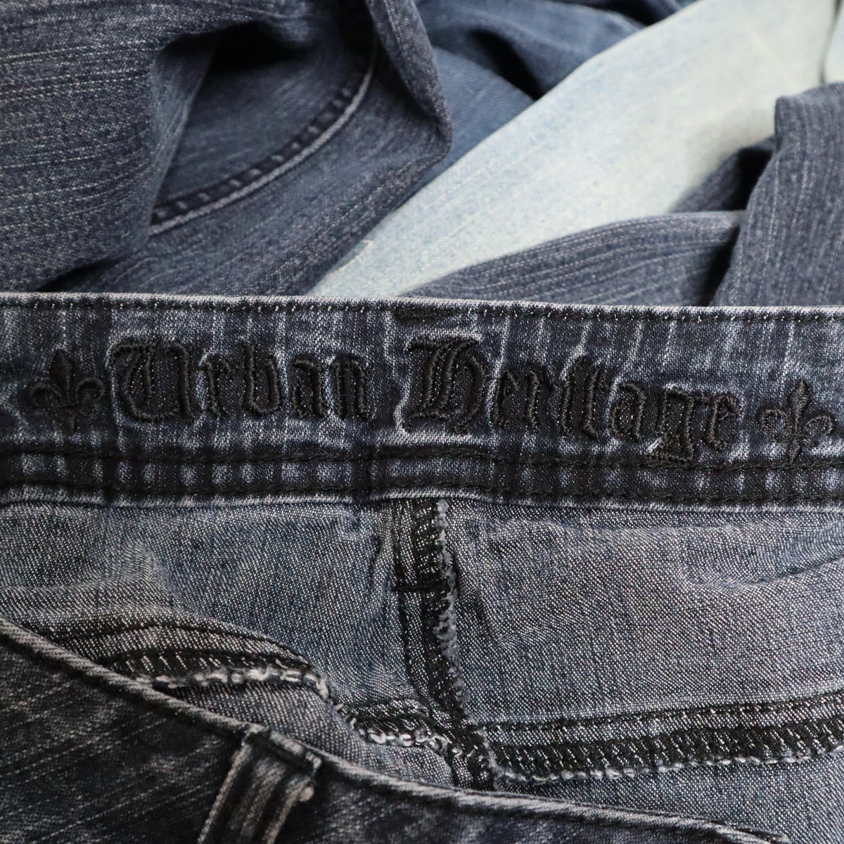 Vintage Y2K Light Denim Embroidered Low Rise Flared Jeans 10 12 main image 1