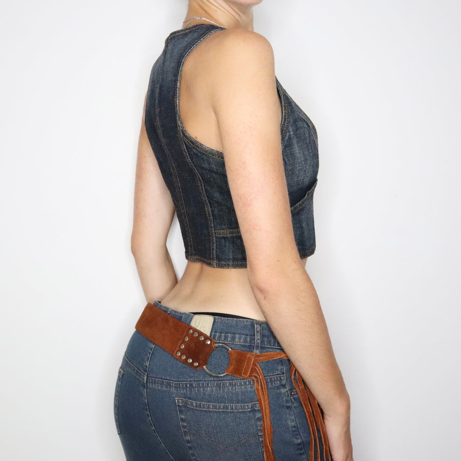 Denim Mini Vest (Small) - Imber Vintage