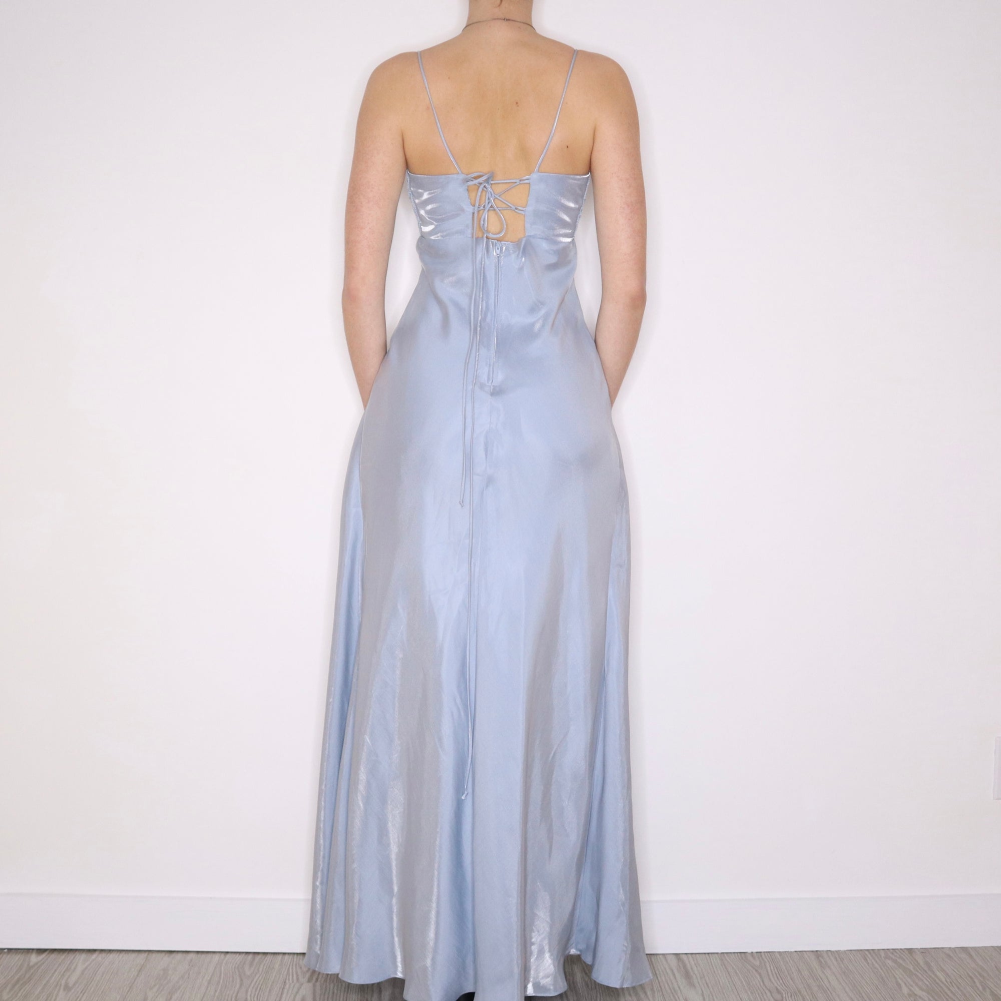 90s Ice Blue Corset Prom Dress (M) - Imber Vintage 90s Ice Blue Corset Prom Dress (M) - Imber Vintage