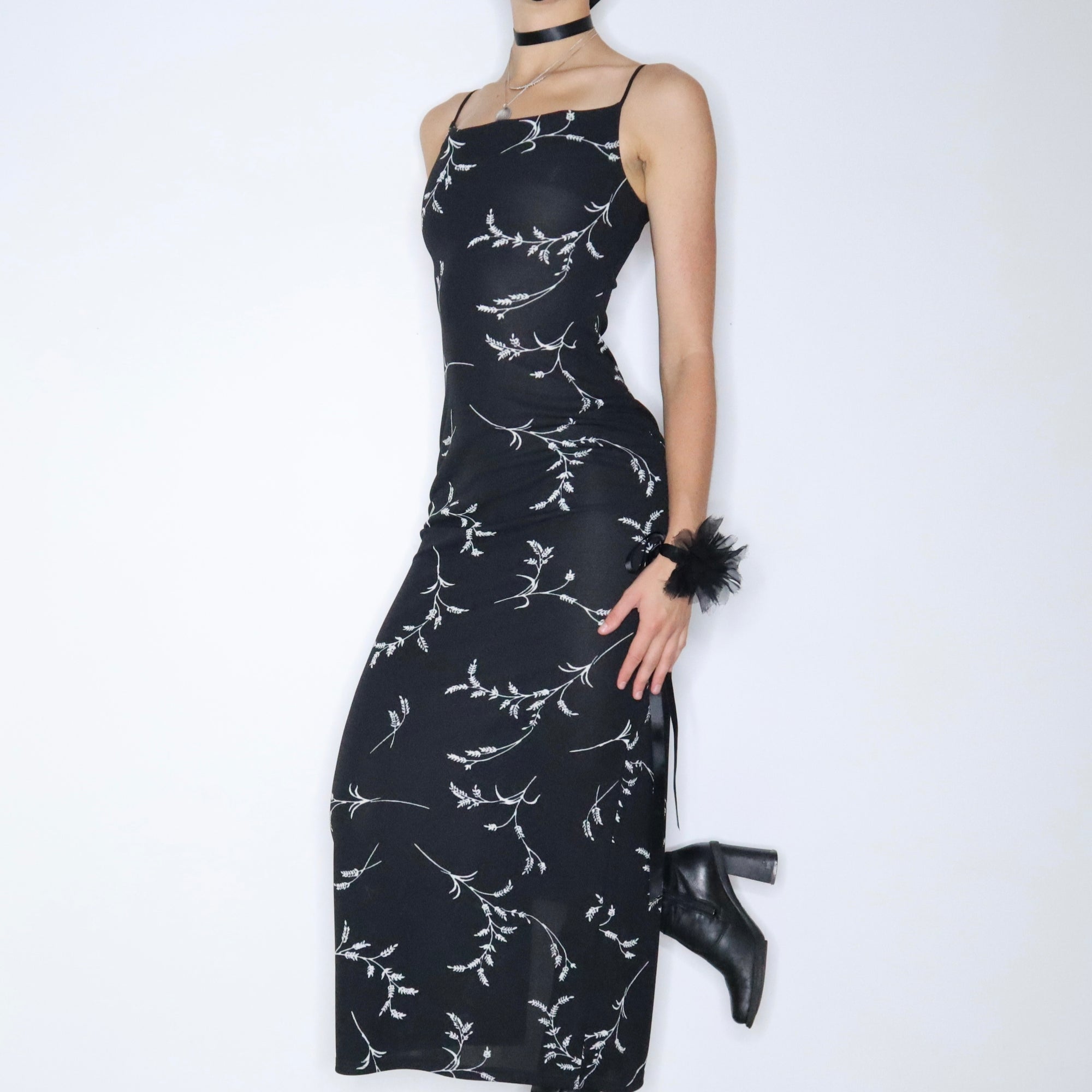 90s Black Maxi Dress (XS) - Imber Vintage 90s Black Maxi Dress (XS) - Imber Vintage