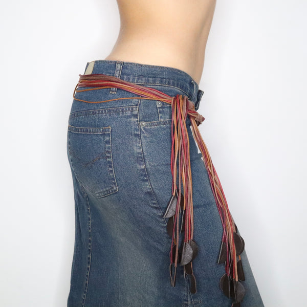 Y2K Boho Fringe Tie Belt - Imber Vintage display picture 3