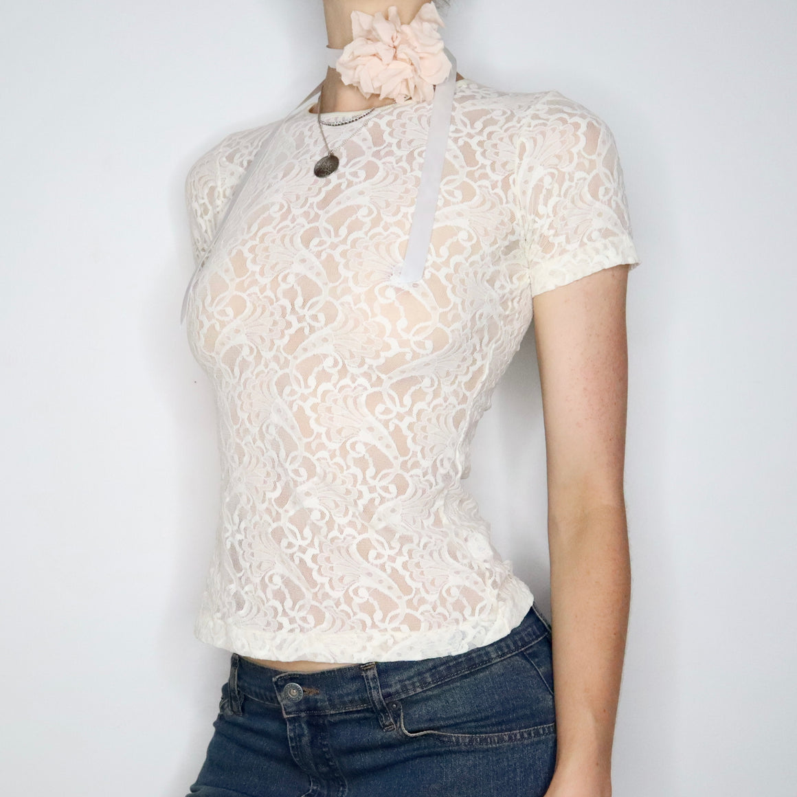 Cream Lace Baby Tee (Small) 