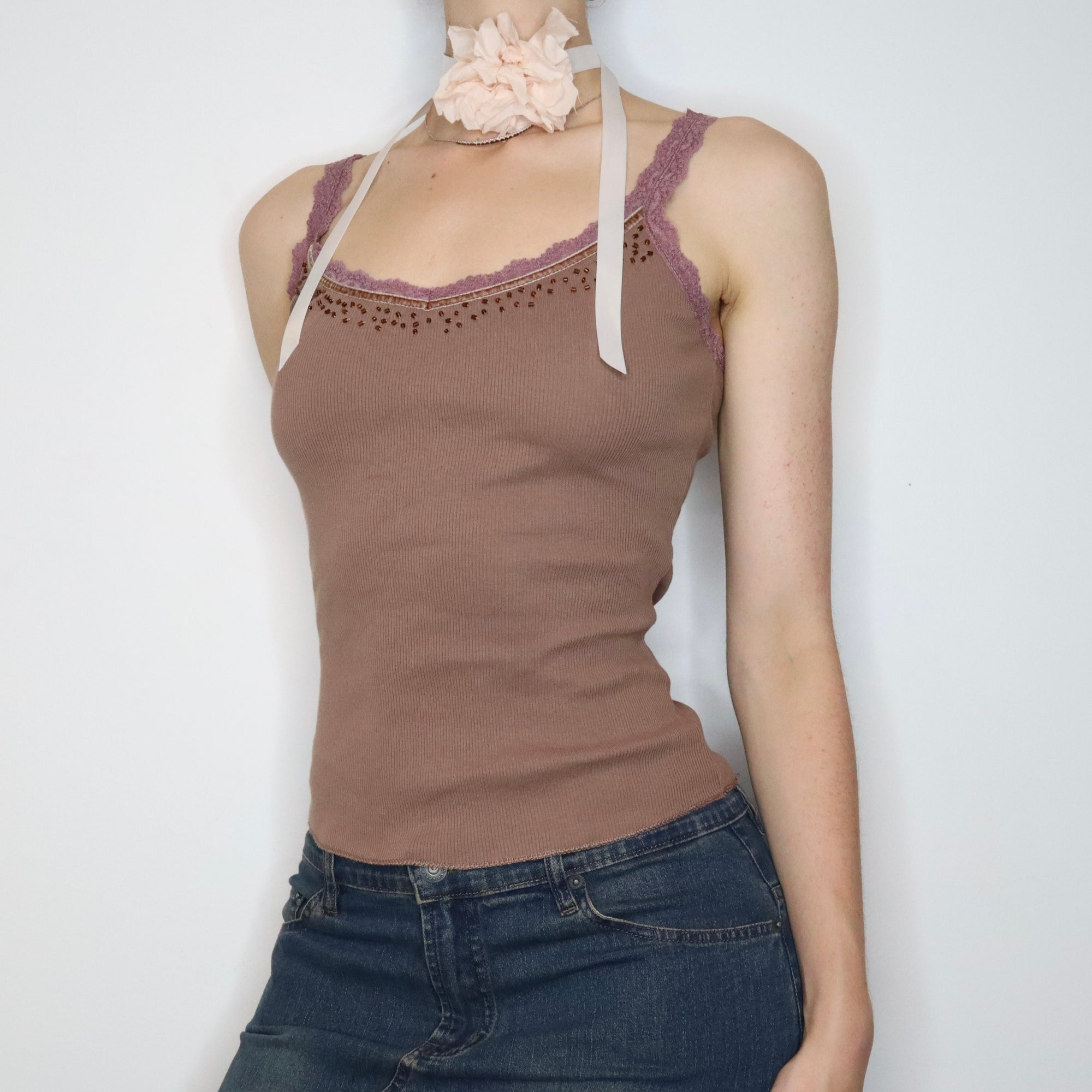Beaded Lace Tank Top (Small) 