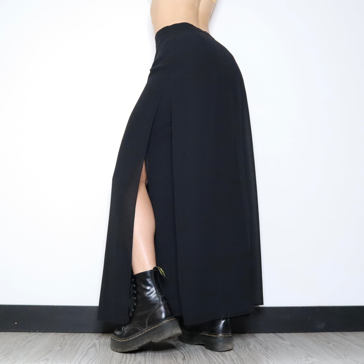 Black Slit Maxi Skirt (Small)