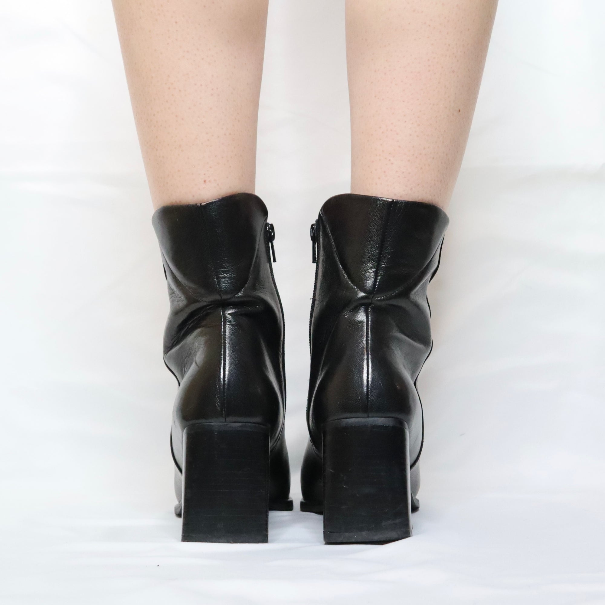 Italian Black Leather Boots (8.5 US/39 EU) 