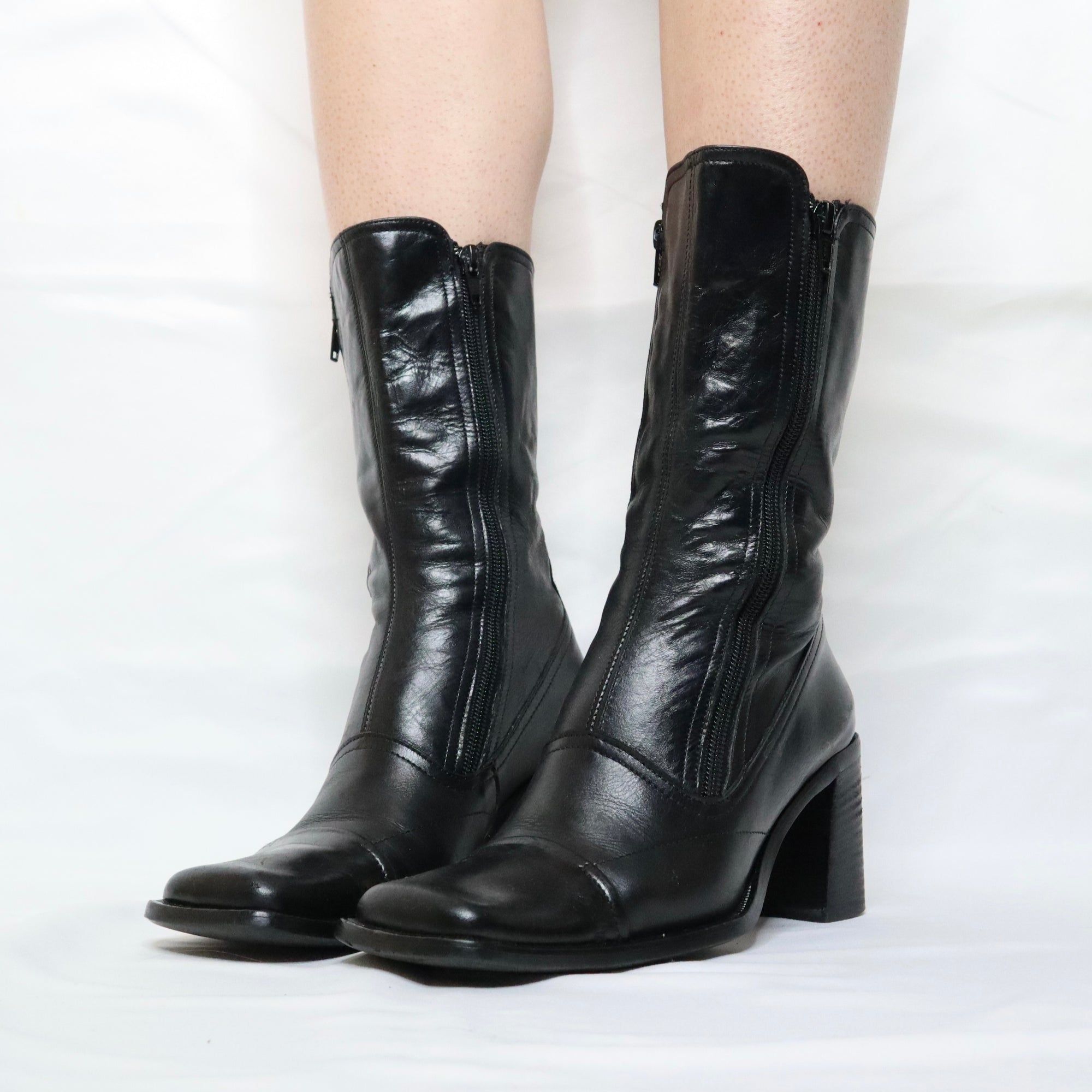 Black Leather Boots (6 US/37 EU) 