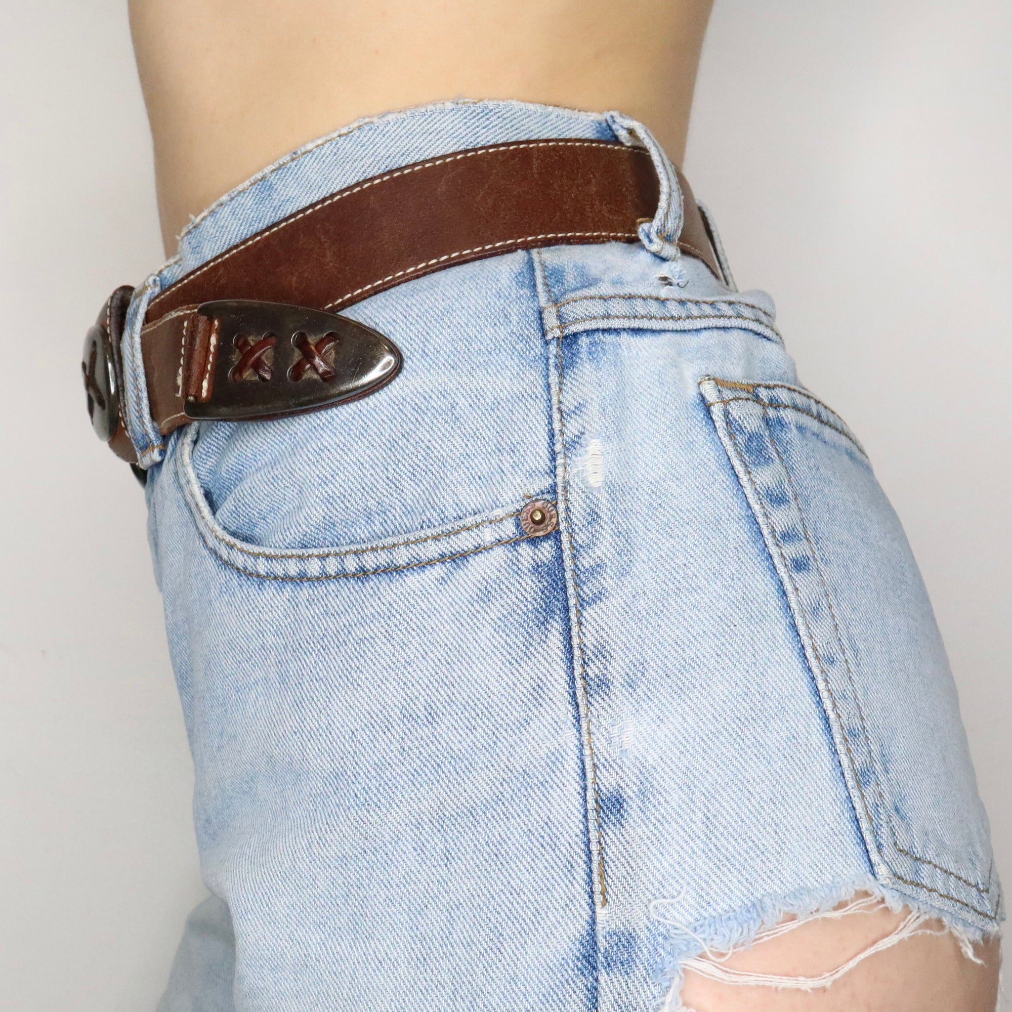 Brown Leather Belt (S-M)