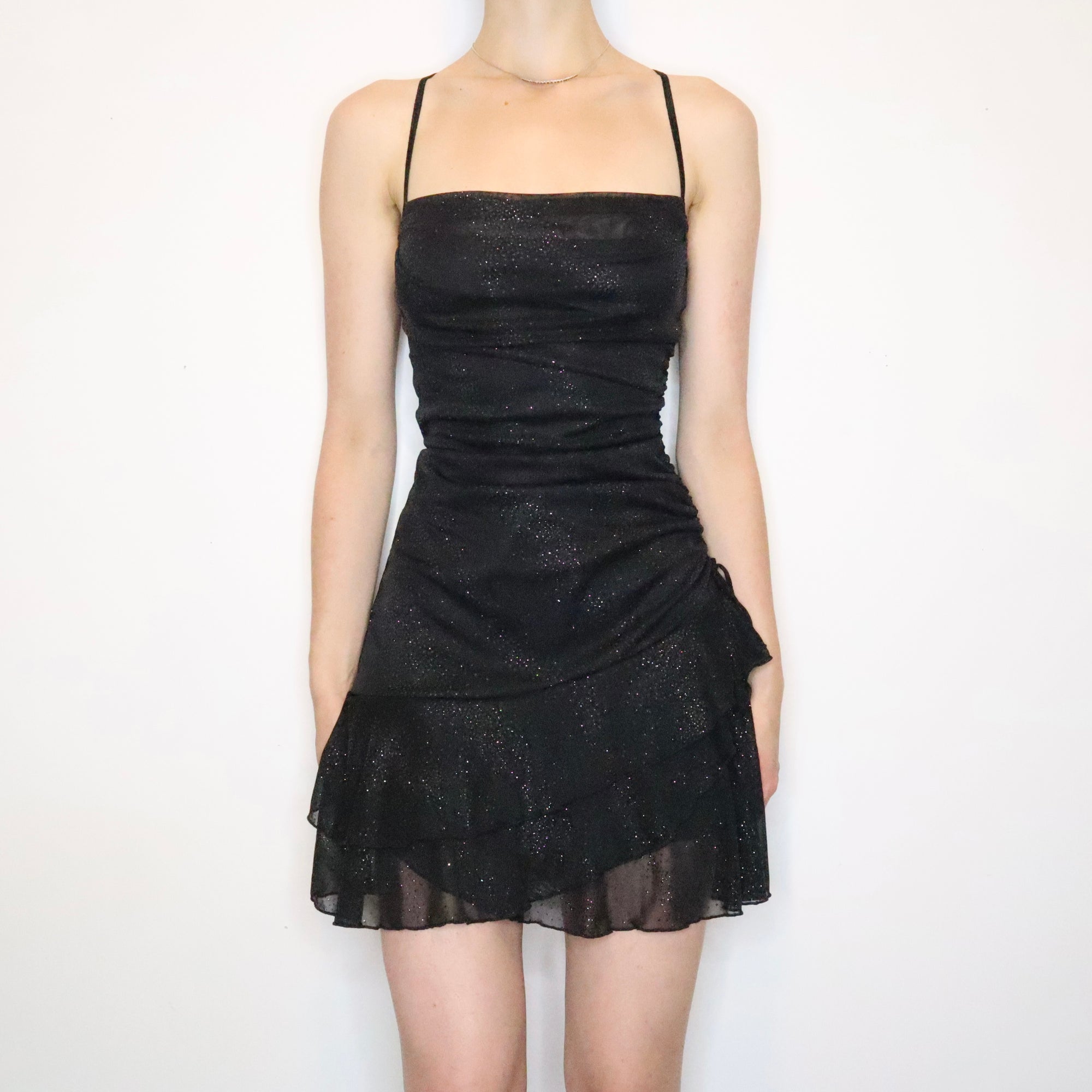 Black Glitter Mini Dress 