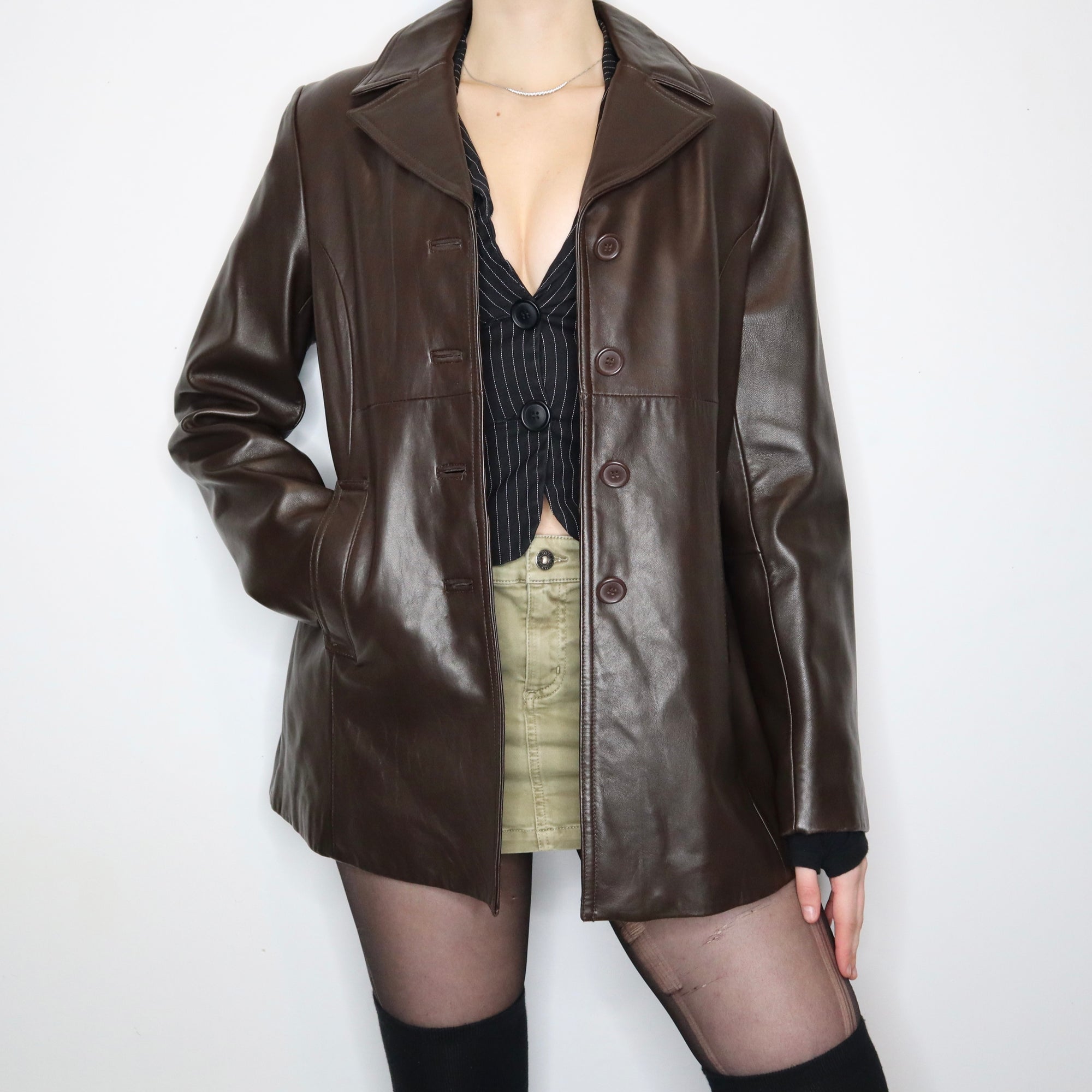 Dark Brown Leather Jacket 