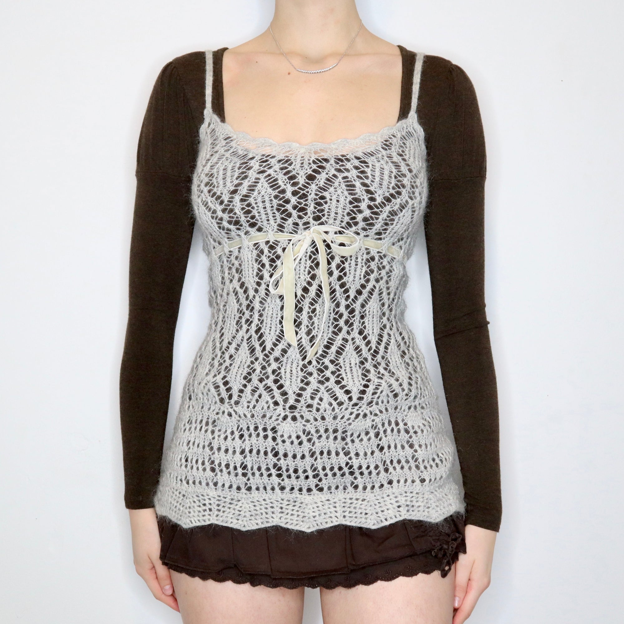 Light Gray Crocheted Cami 
